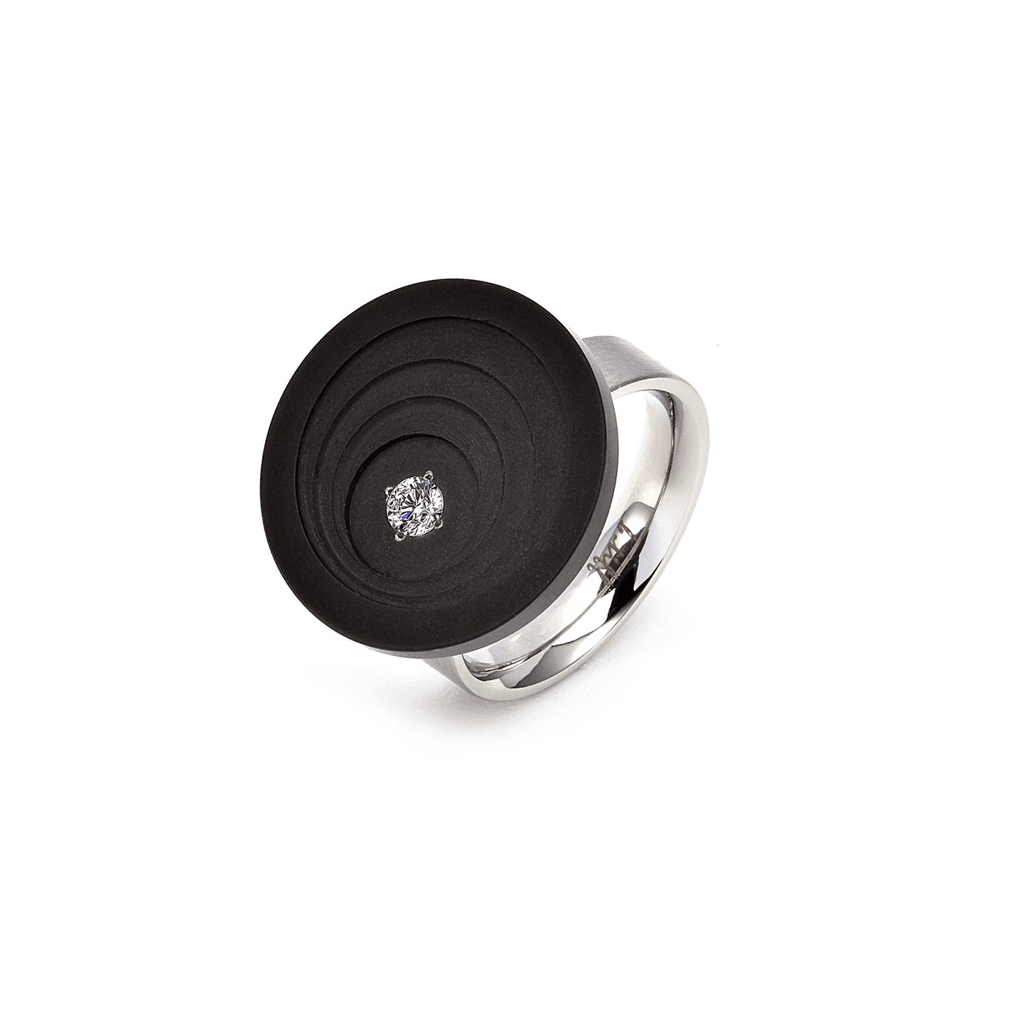RG205B B.Tiff .12 ct Round Cut Black Solitaire Disk Ring - PBNJ FASHIONS