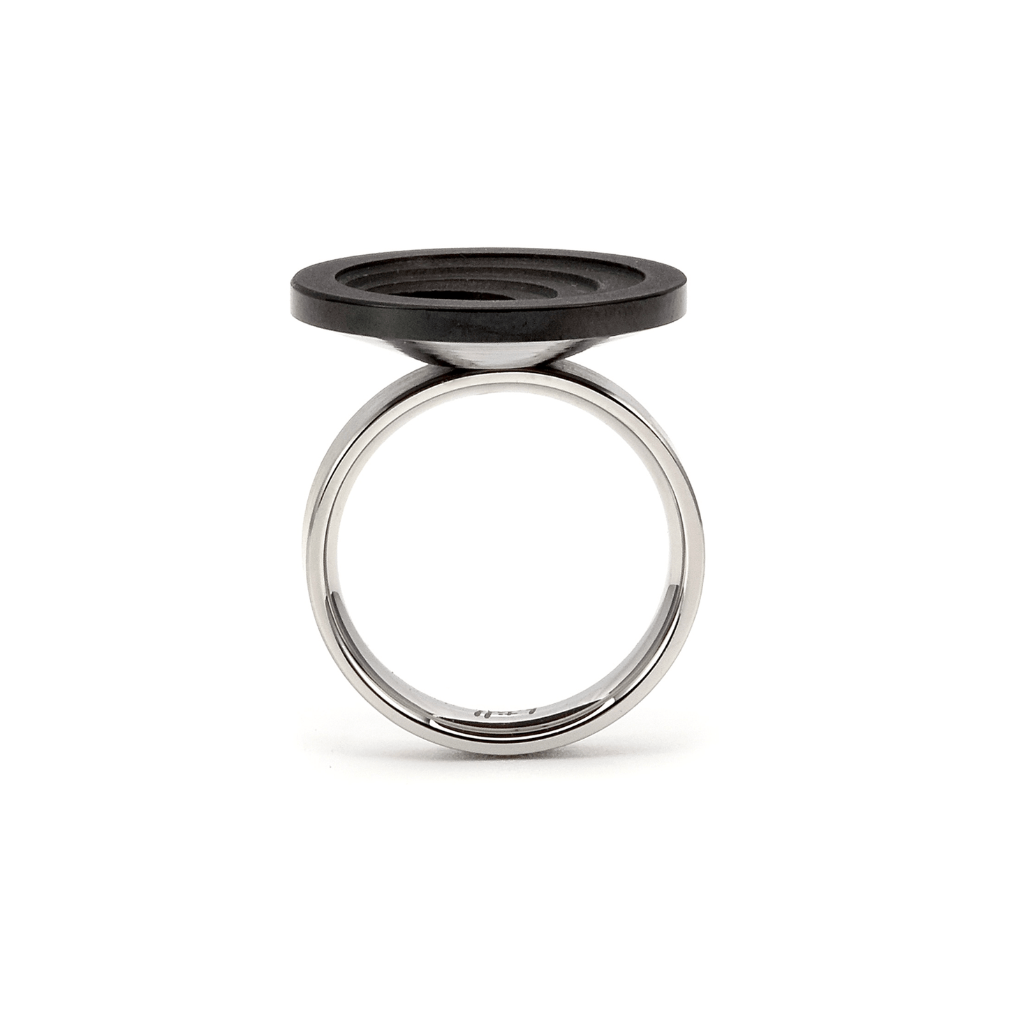 RG205B B.Tiff .12 ct Round Cut Black Solitaire Disk Ring - PBNJ FASHIONS