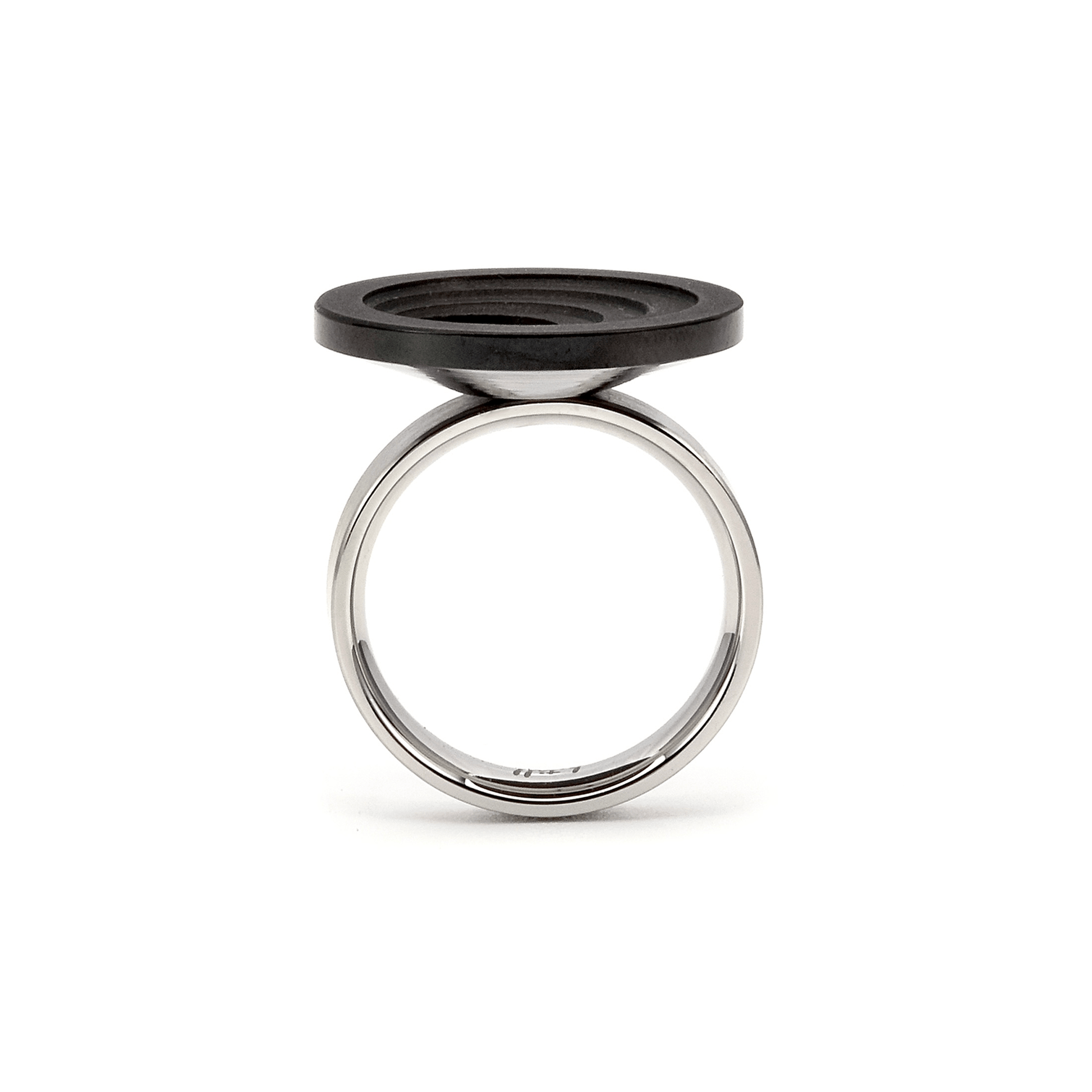 RG205B B.Tiff .12 ct Round Cut Black Solitaire Disk Ring - PBNJ FASHIONS