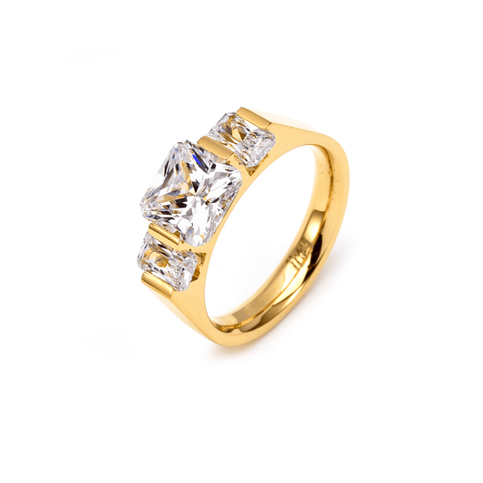 RG206G B.Tiff Tension Gold 2 ct Cushion Cut with Emeralds Engagement Ring - PBNJ FASHIONS