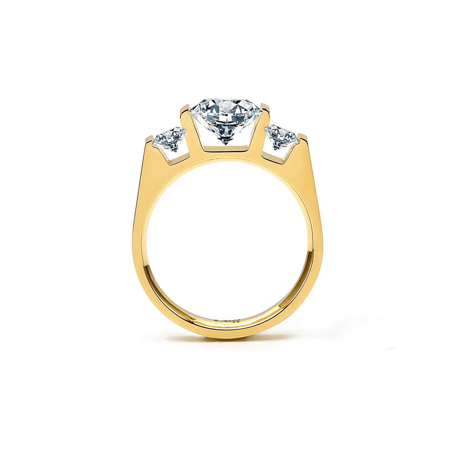 RG206G B.Tiff Tension Gold 2 ct Cushion Cut with Emeralds Engagement Ring - PBNJ FASHIONS