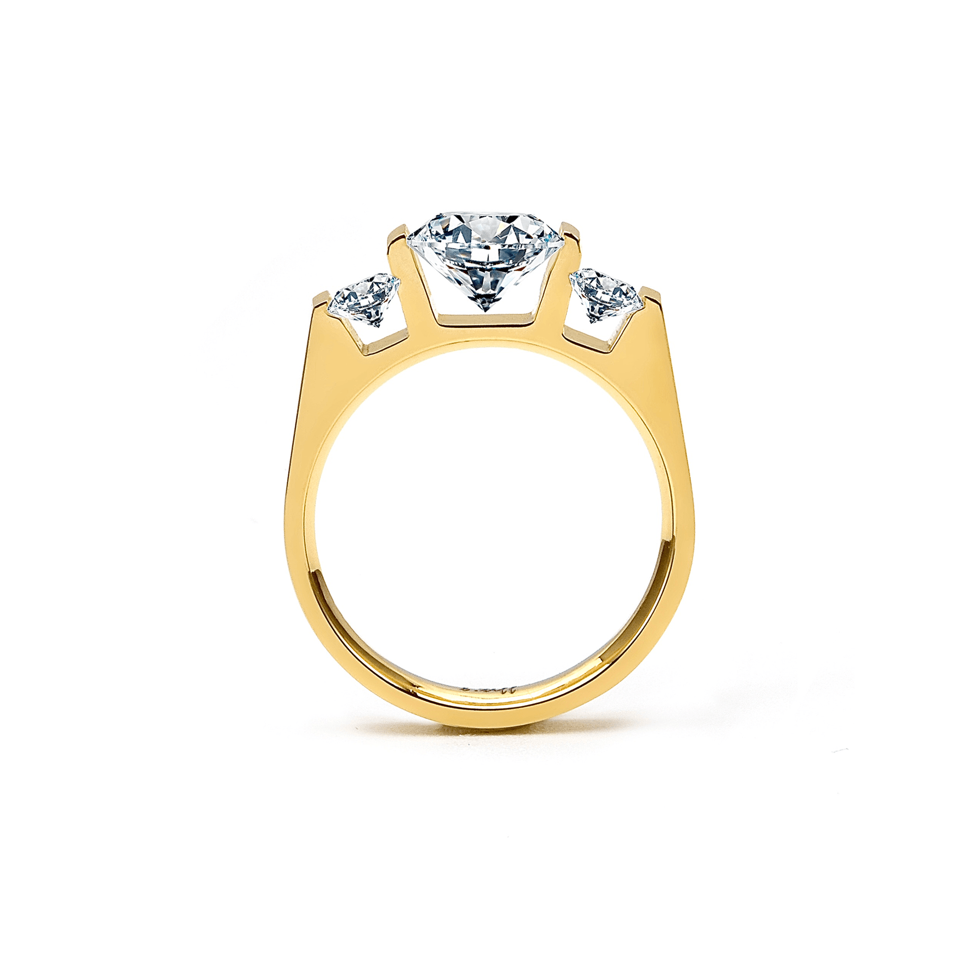 RG206G B.Tiff Tension Gold 2 ct Cushion Cut with Emeralds Engagement Ring - PBNJ FASHIONS