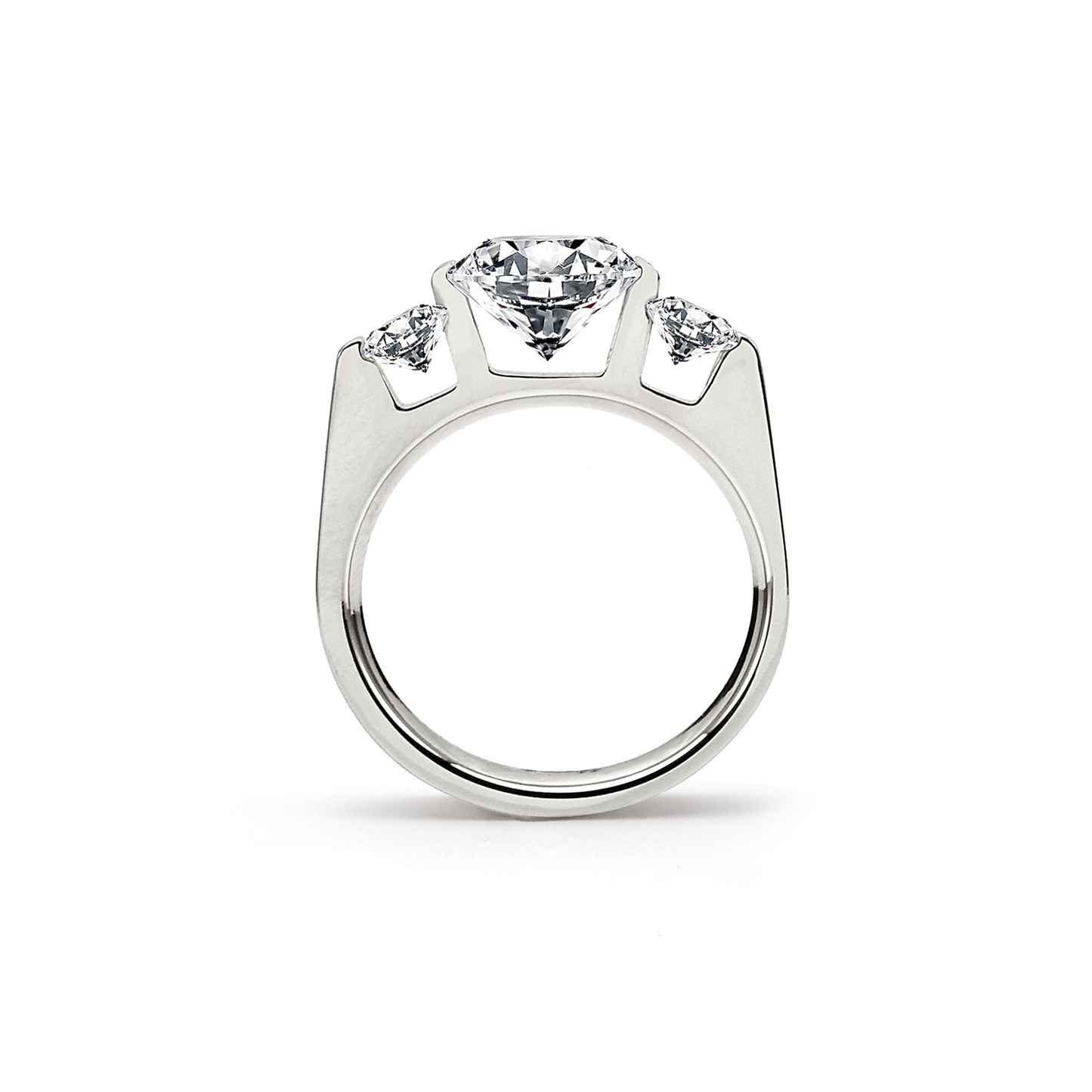 RG206W B.Tiff Tension 2 ct Cushion Cut with Emeralds Engagement Ring - PBNJ FASHIONS
