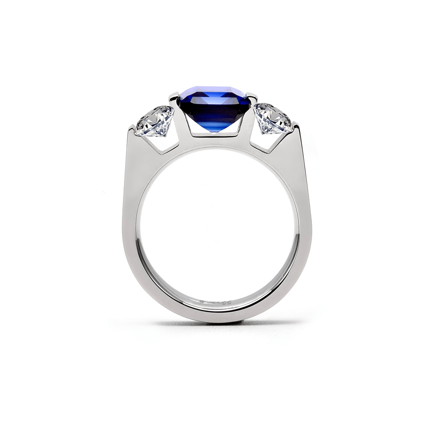 RG208BL B.Tiff 3 - Stone 3 ct Blue Emerald Cut Engagement Ring - PBNJ FASHIONS