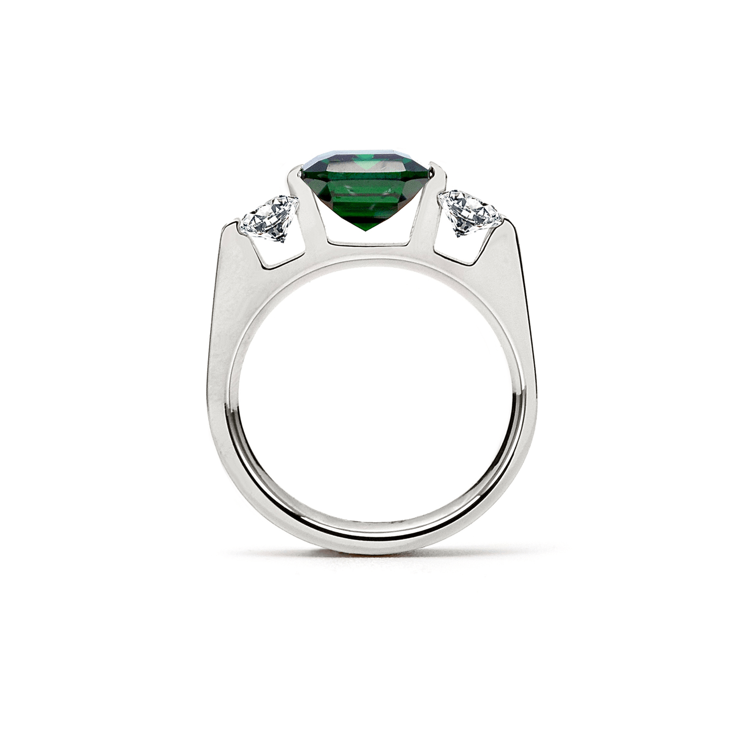 RG208GR B.Tiff 3 - Stone 3 ct Green Emerald Cut Engagement Ring - PBNJ FASHIONS