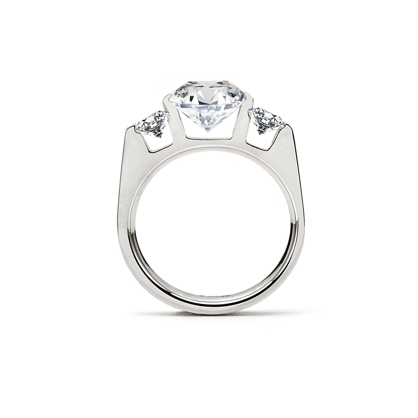 RG208W B.Tiff 3 - Stone 3 ct Emerald Cut Engagement Ring - PBNJ FASHIONS