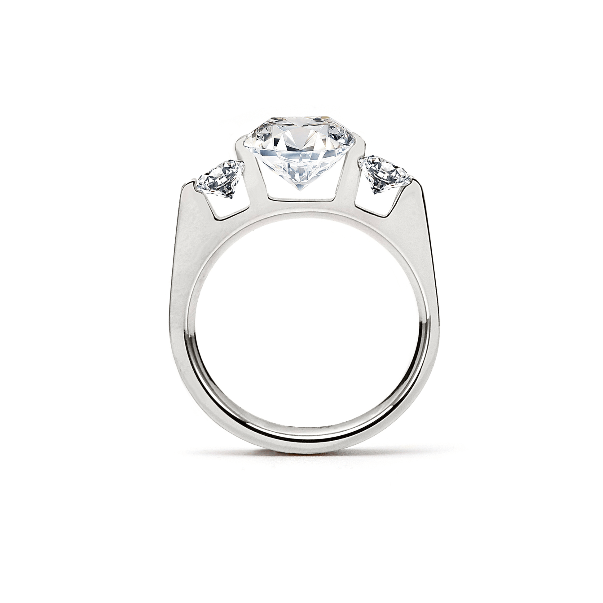 RG208W B.Tiff 3 - Stone 3 ct Emerald Cut Engagement Ring - PBNJ FASHIONS
