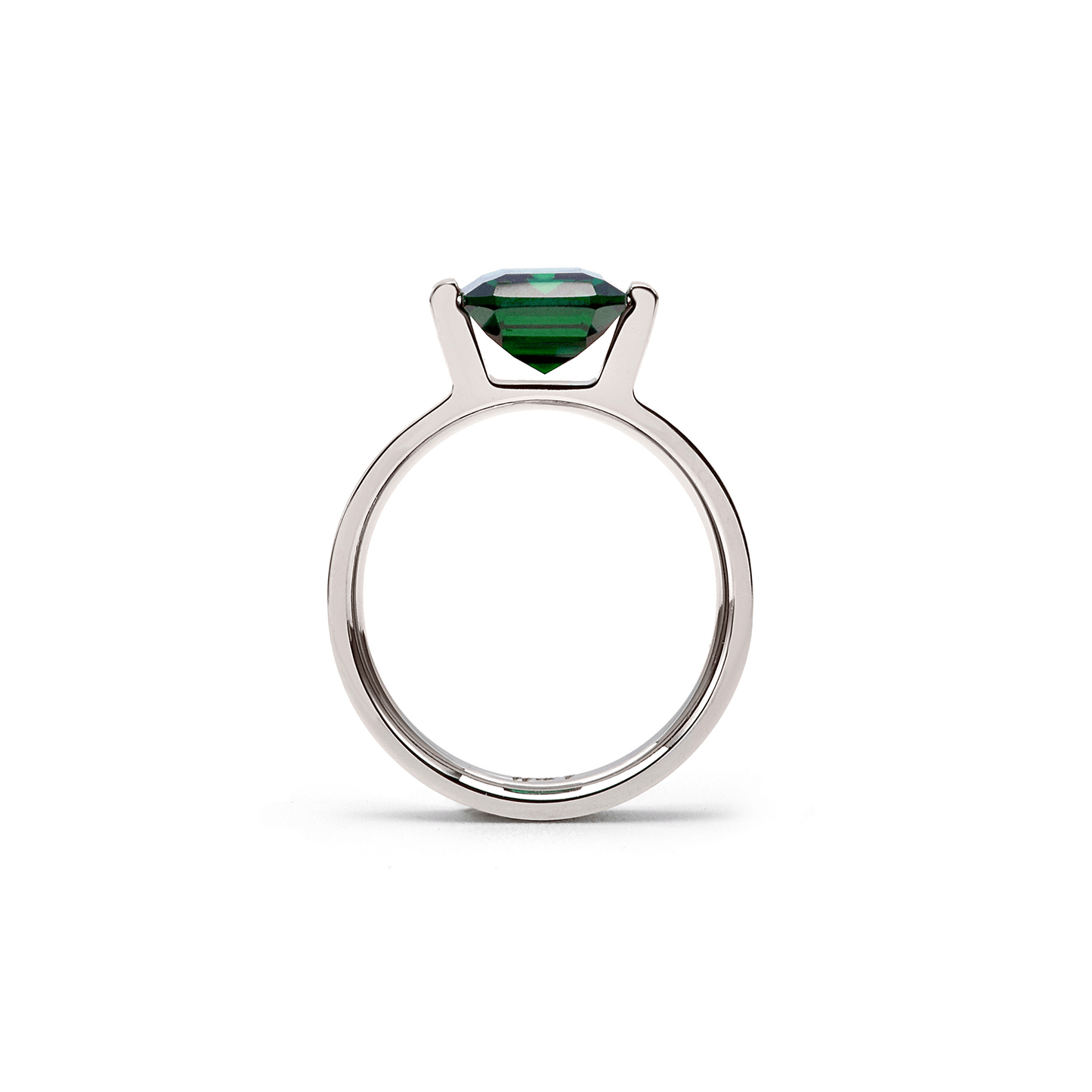 RG210GR B.Tiff 3 ct Green Emerald Cut Engagement Ring - PBNJ FASHIONS