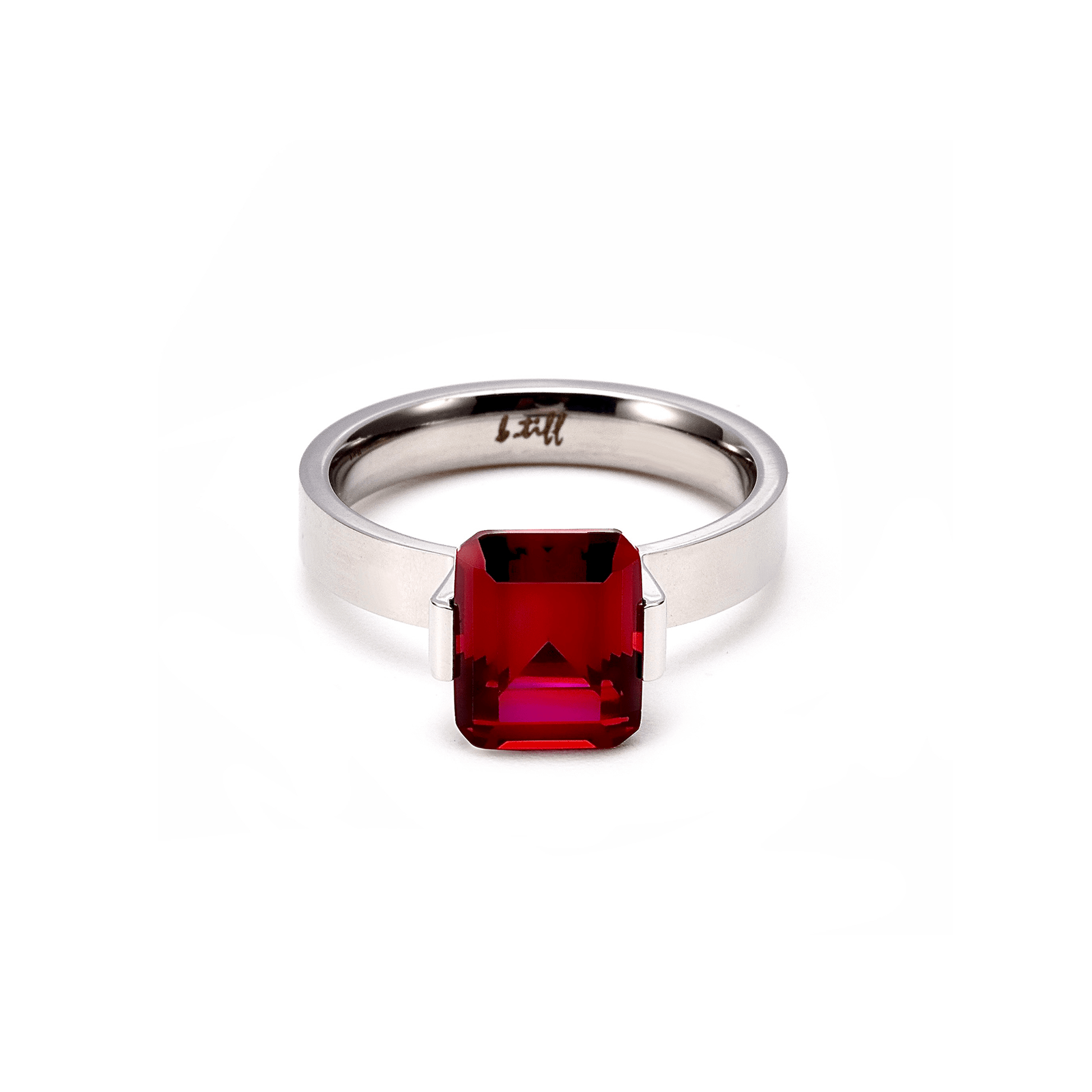 RG210R B.Tiff 3 ct Red Emerald Cut Engagement Ring - PBNJ FASHIONS