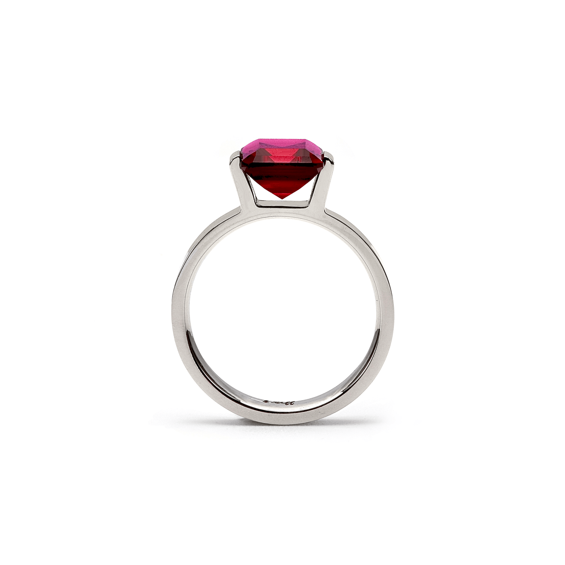 RG210R B.Tiff 3 ct Red Emerald Cut Engagement Ring - PBNJ FASHIONS