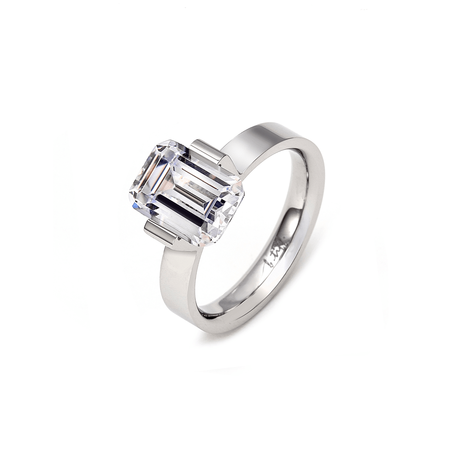 RG210W B.Tiff 3 ct Emerald Cut Engagement Ring - PBNJ FASHIONS