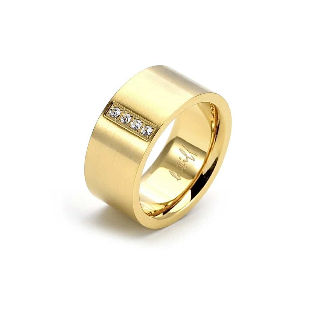 RG223G B.Tiff 4 - Stone Gold Wide Ring [Wide Band] - PBNJ FASHIONS