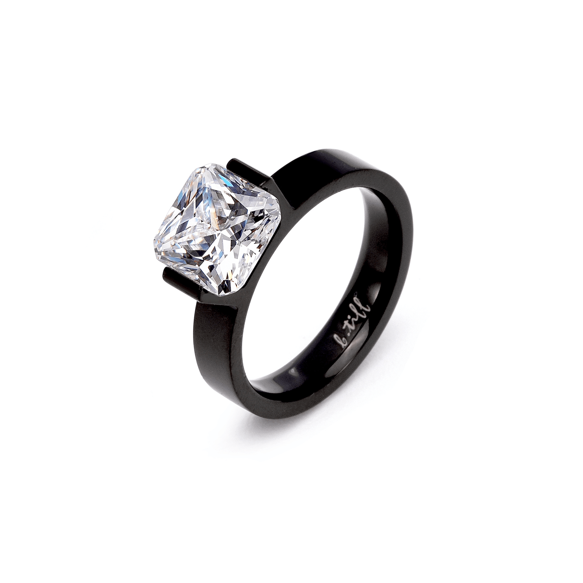 RG228B B.Tiff Black 2 ct Cushion Cut Engagement Ring - PBNJ FASHIONS