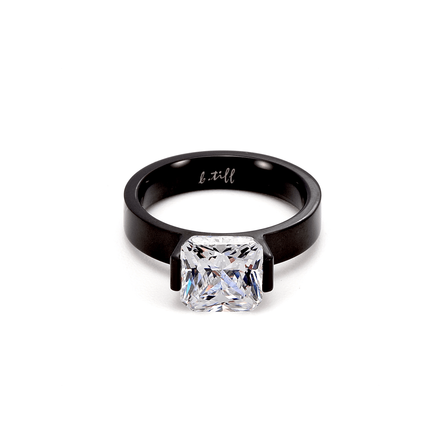 RG228B B.Tiff Black 2 ct Cushion Cut Engagement Ring - PBNJ FASHIONS