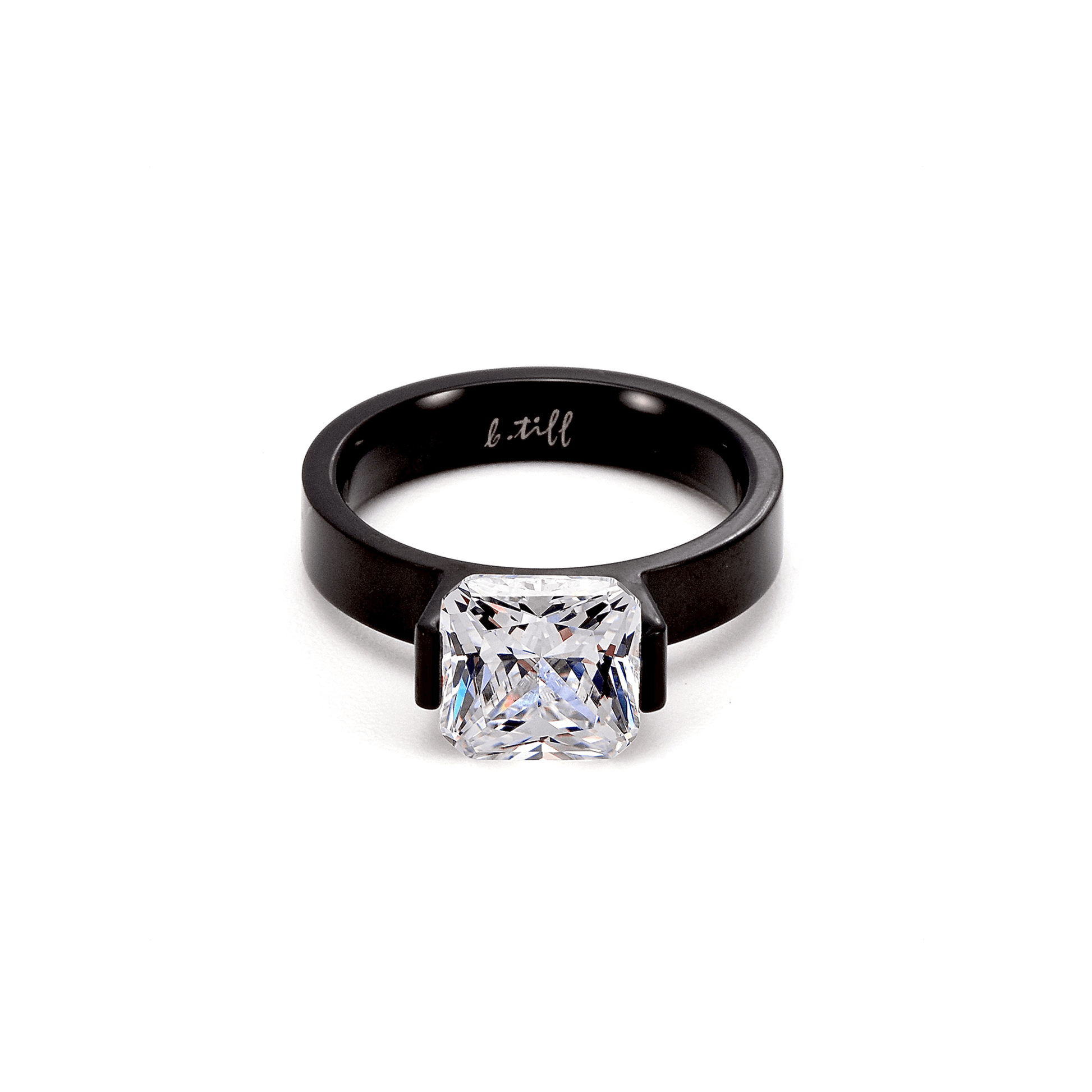 RG228B B.Tiff Black 2 ct Cushion Cut Engagement Ring - PBNJ FASHIONS