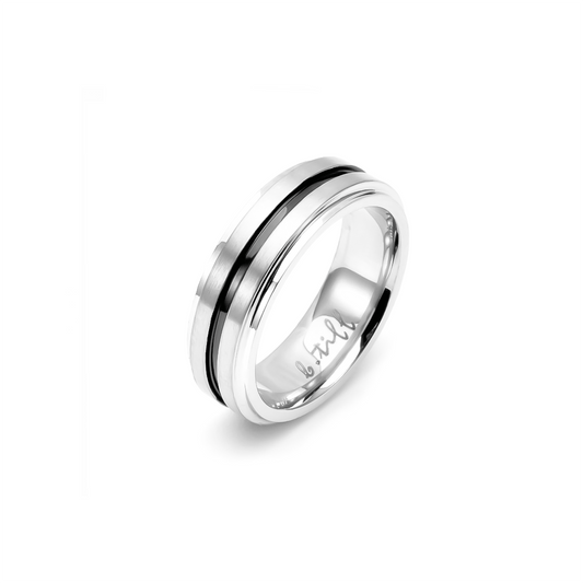 RG303B B.Tiff Black Enamel Bearing Ring - PBNJ FASHIONS