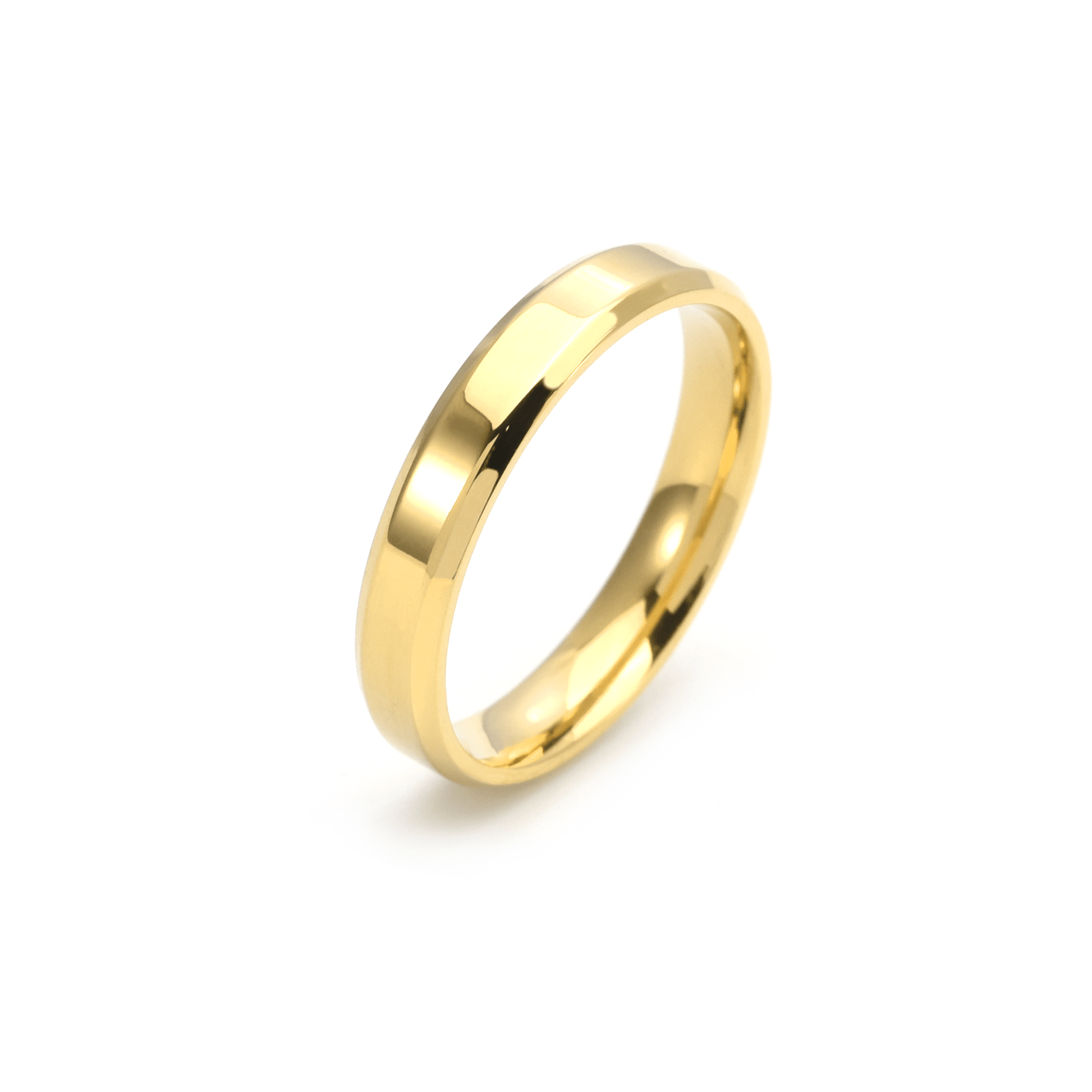RG401G B.Tiff Gold Plated High Polish Beveled Edge Ring - PBNJ FASHIONS