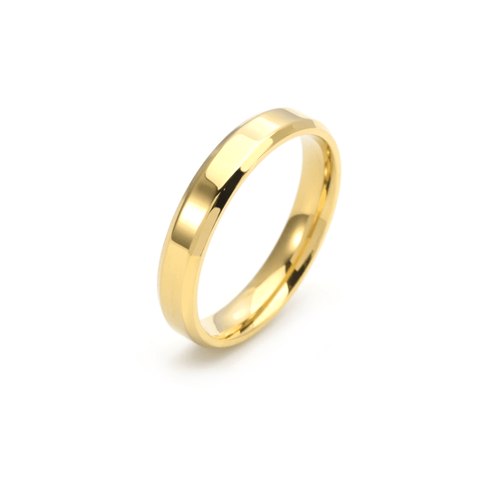 RG401G B.Tiff Gold Plated High Polish Beveled Edge Ring - PBNJ FASHIONS