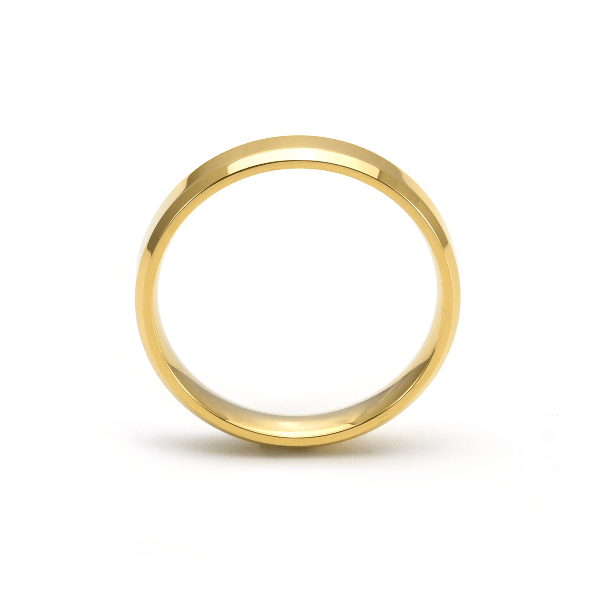RG401G B.Tiff Gold Plated High Polish Beveled Edge Ring - PBNJ FASHIONS