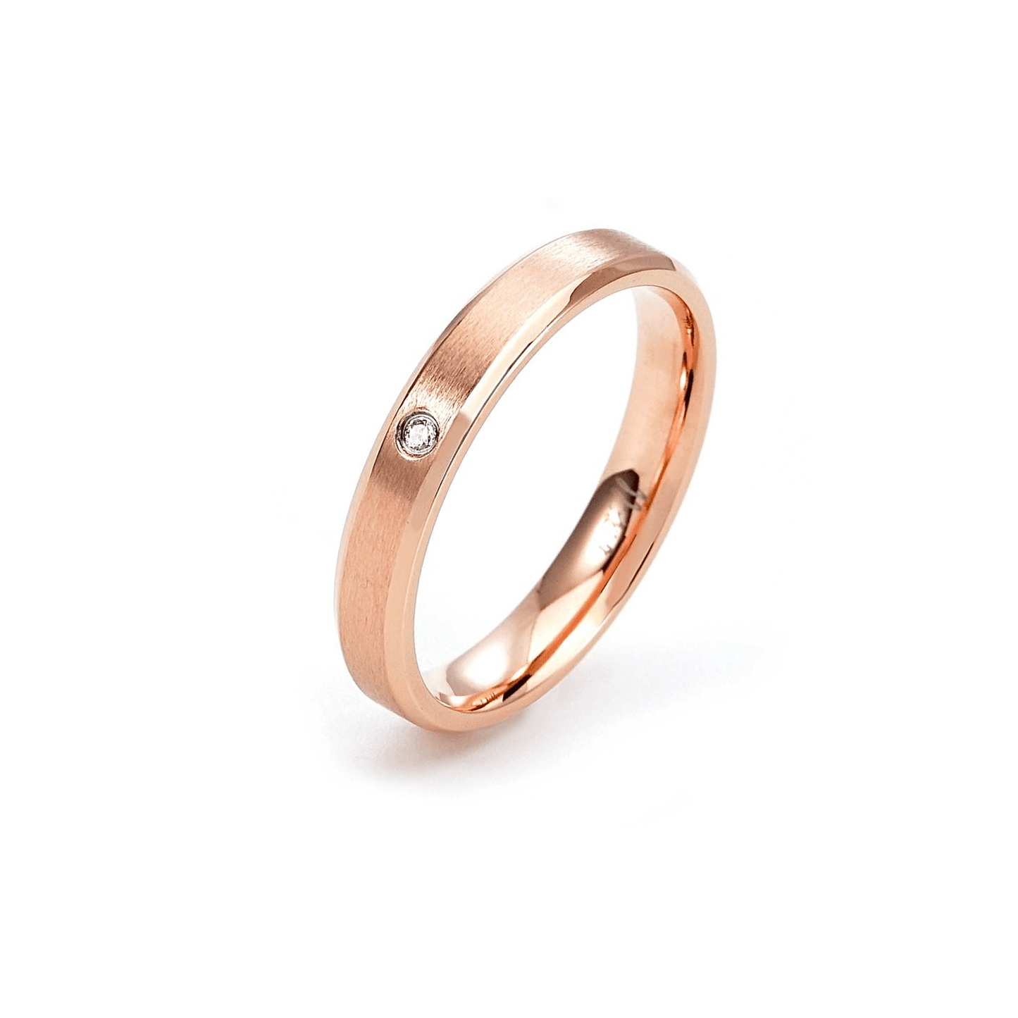 RG403RG B.Tiff Rose Gold Pavé Beveled Edge Ring - PBNJ FASHIONS