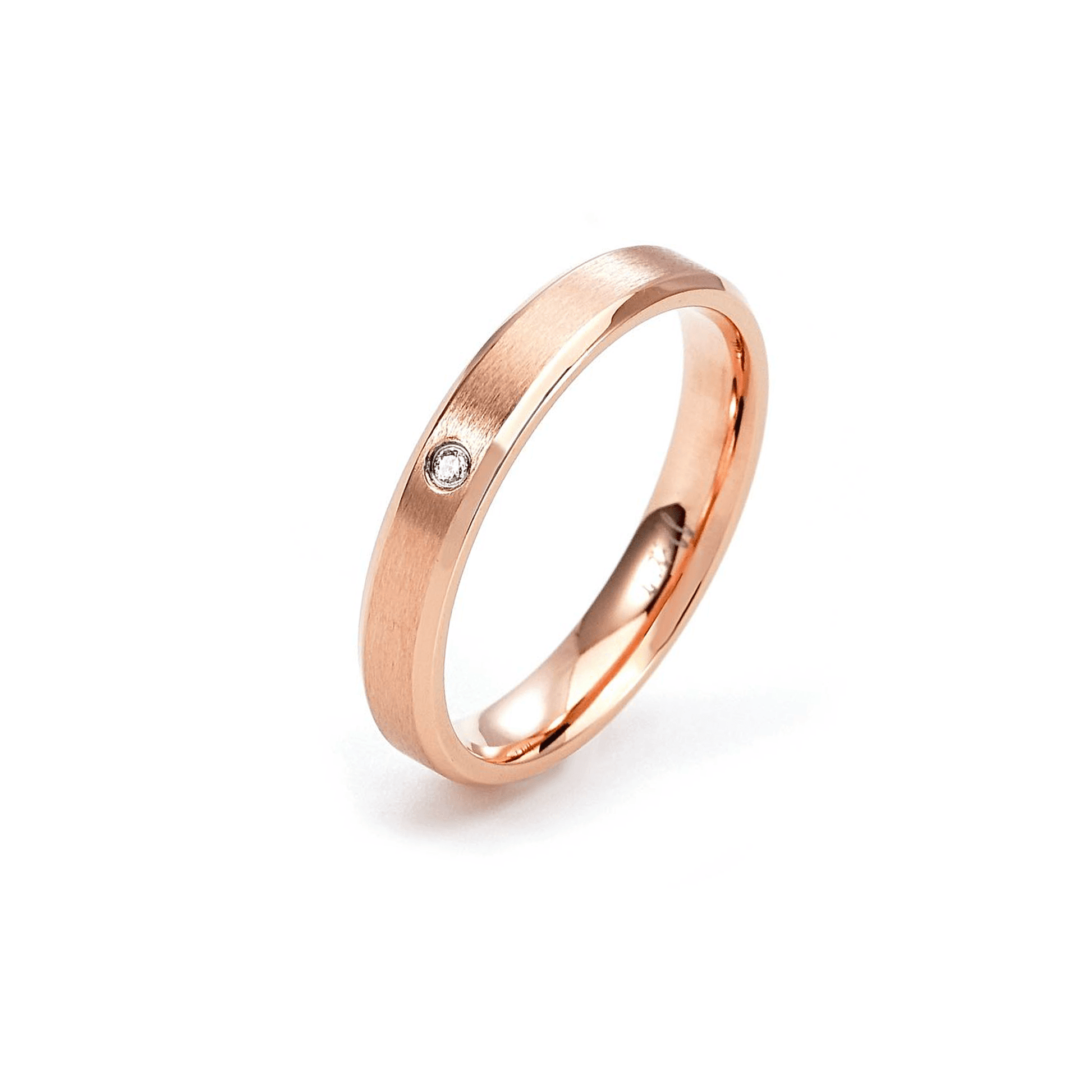 RG403RG B.Tiff Rose Gold Pavé Beveled Edge Ring - PBNJ FASHIONS