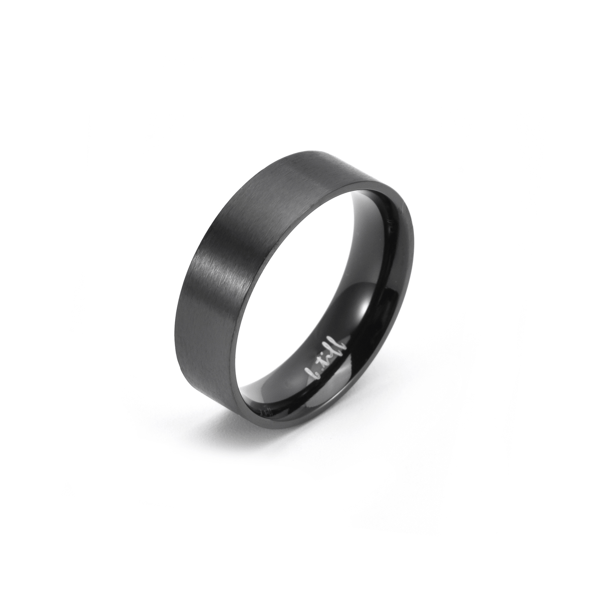 RG600B B.Tiff Black Simplicity 6 Stacking Ring [Wide Band] - PBNJ FASHIONS