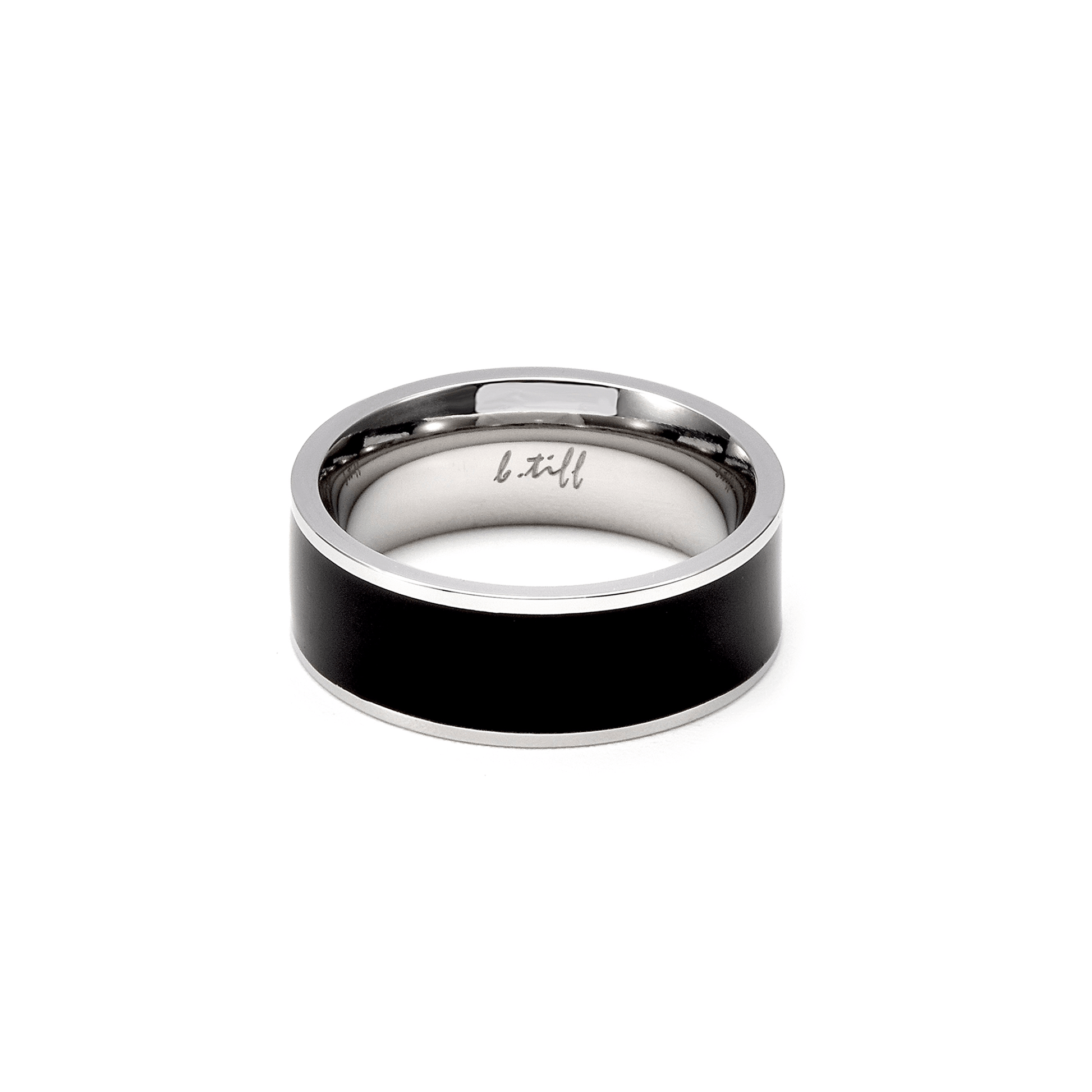 RG800WB B.Tiff Black Enamel Ring [Wide Band] - PBNJ FASHIONS