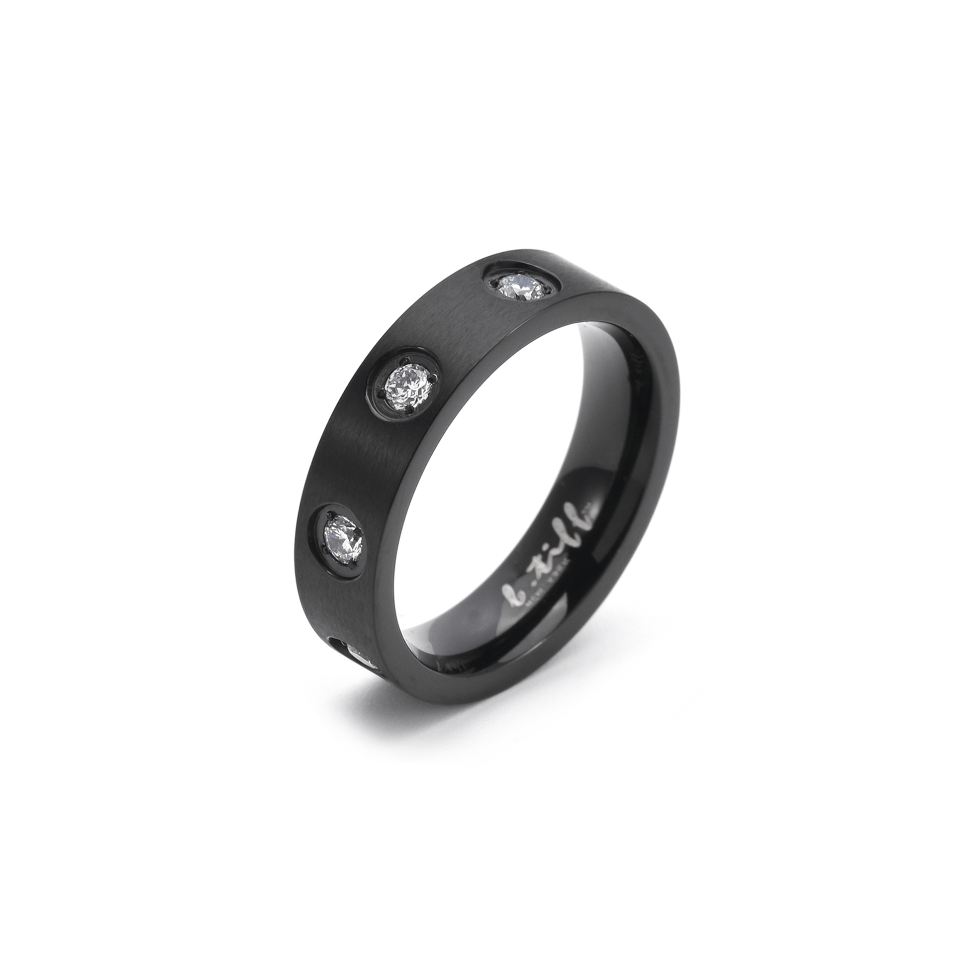 RG808B B.Tiff Matte Black 8 - Stone Pave Ring - PBNJ FASHIONS
