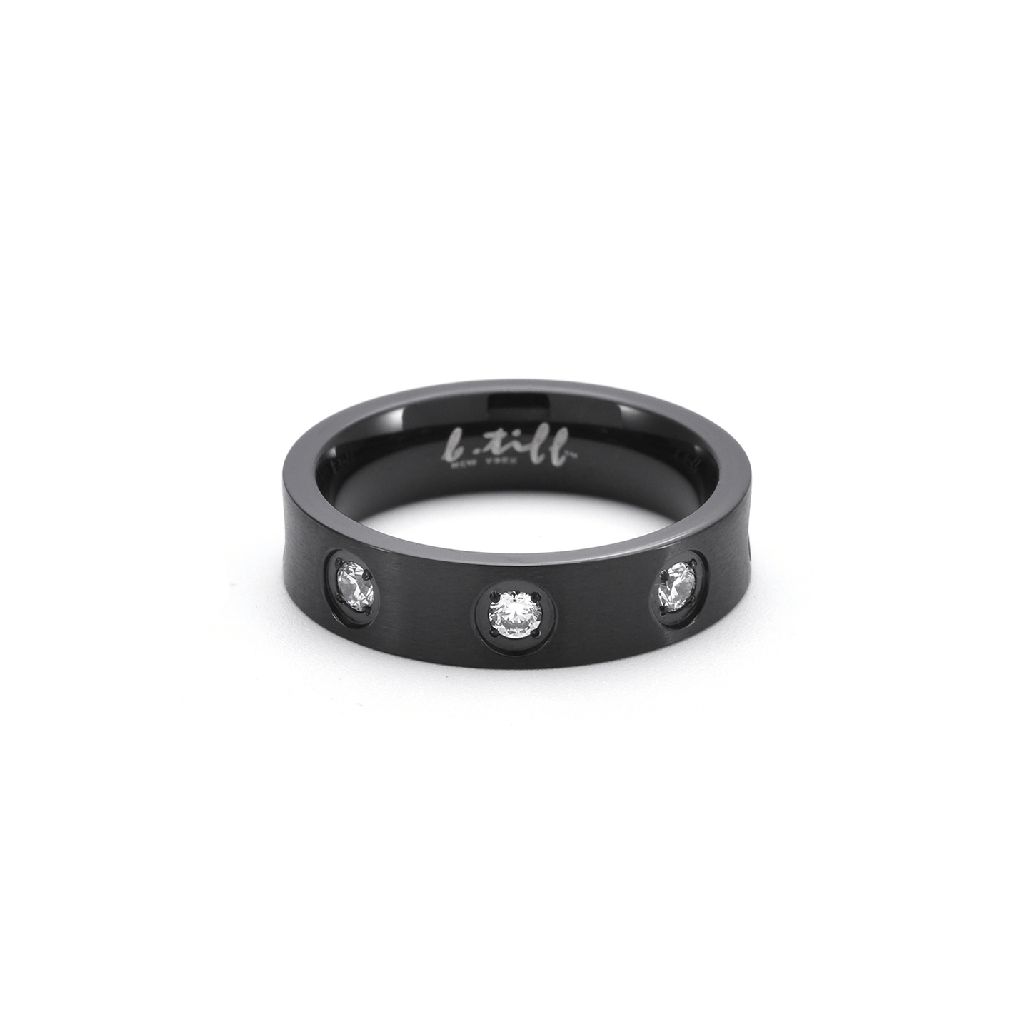RG808B B.Tiff Matte Black 8 - Stone Pave Ring - PBNJ FASHIONS