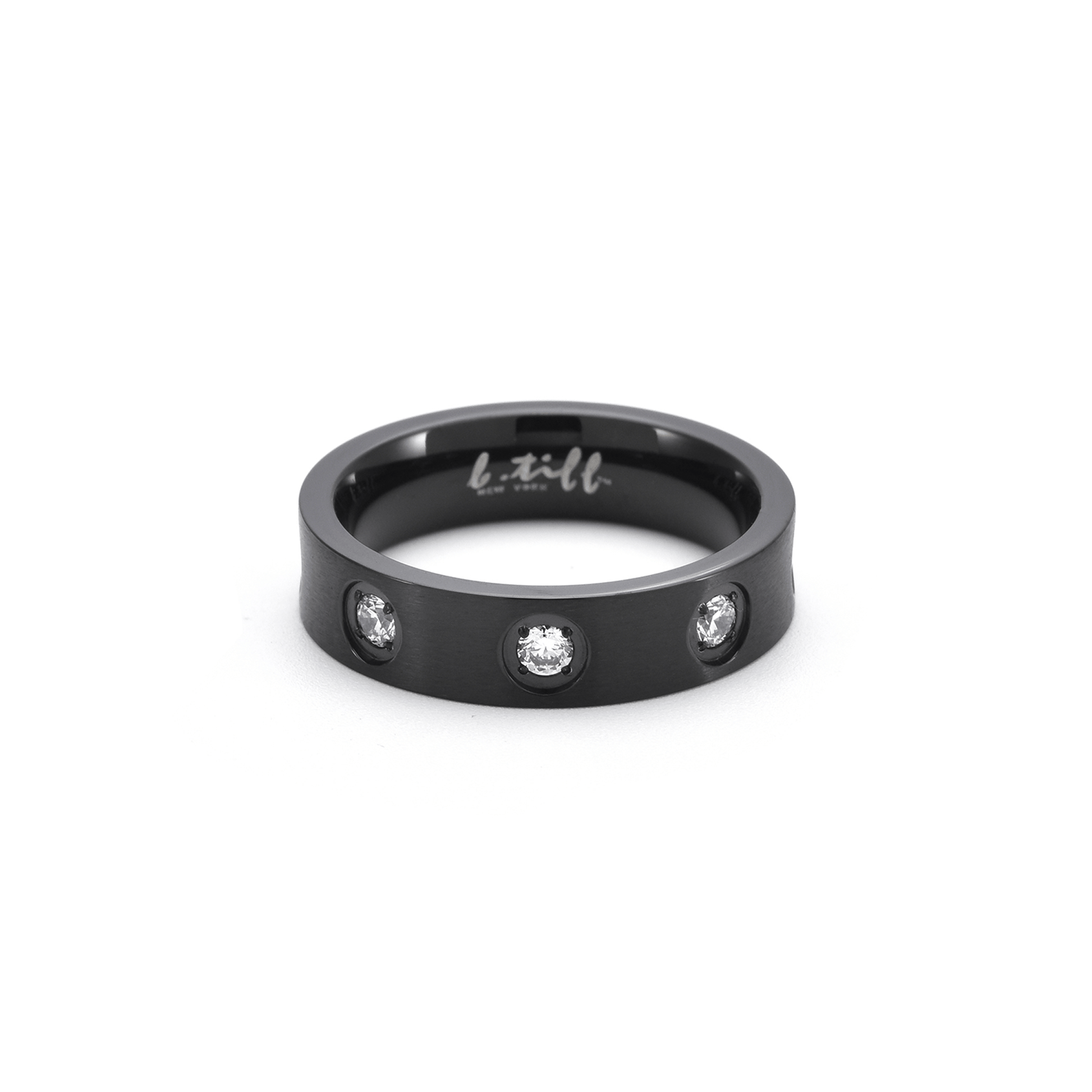 RG808B B.Tiff Matte Black 8 - Stone Pave Ring - PBNJ FASHIONS