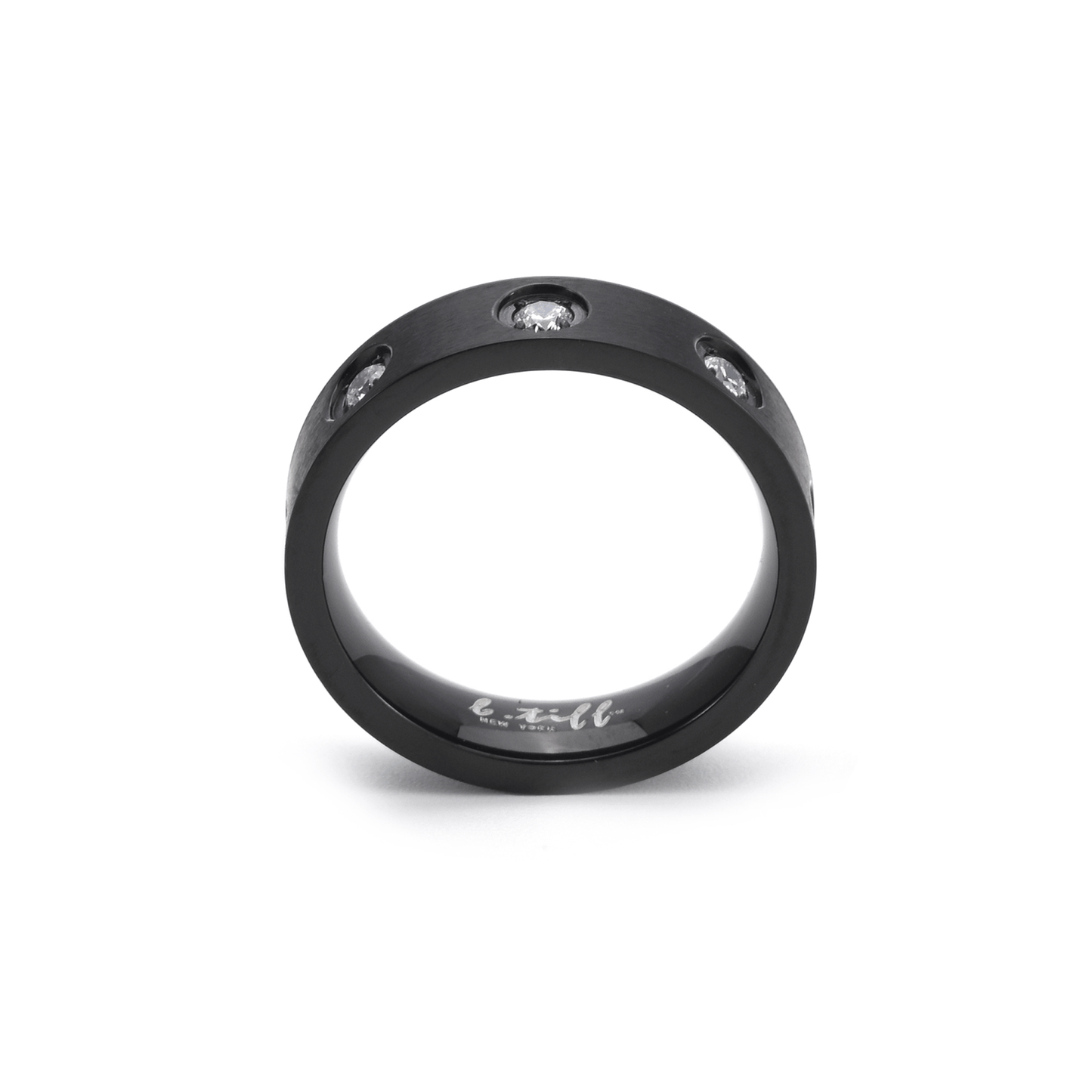 RG808B B.Tiff Matte Black 8 - Stone Pave Ring - PBNJ FASHIONS