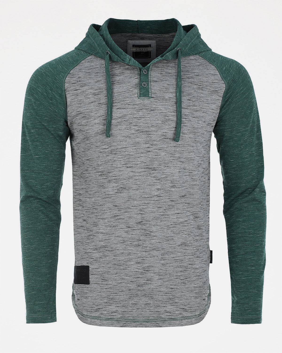 Long Sleeve Athletic Casual Hooded Henley Shirt-2
