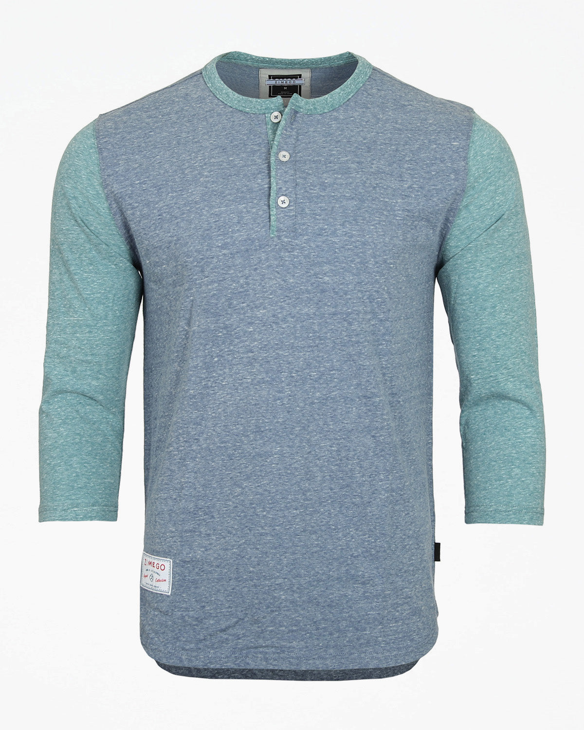 ZIMEGO Men's 3/4 Sleeve Baseball Retro Henley – Casual Athletic Button Crewneck Shirts-0