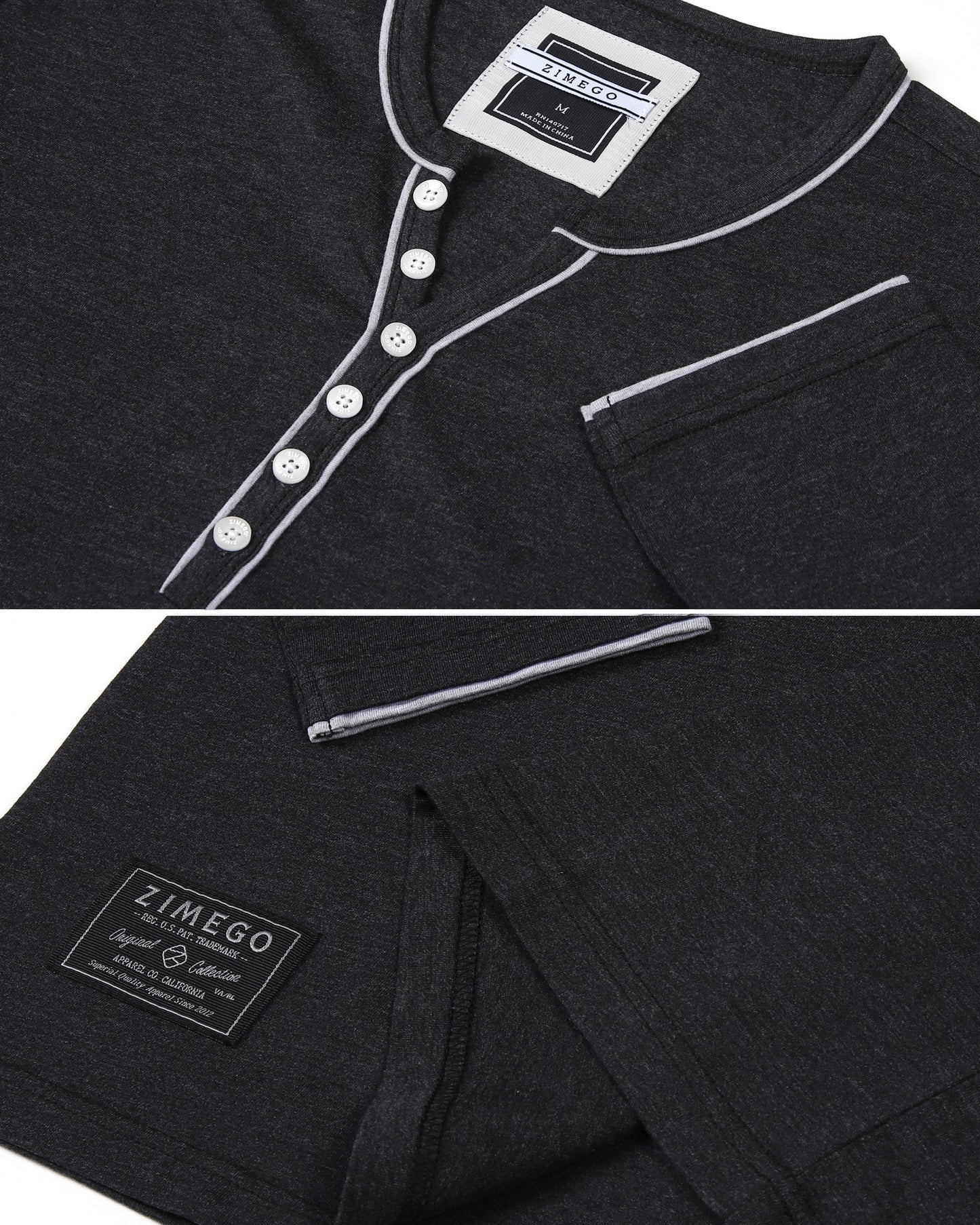 Stretch Long Sleeve Casual Button Henley Fashion Shirts-4