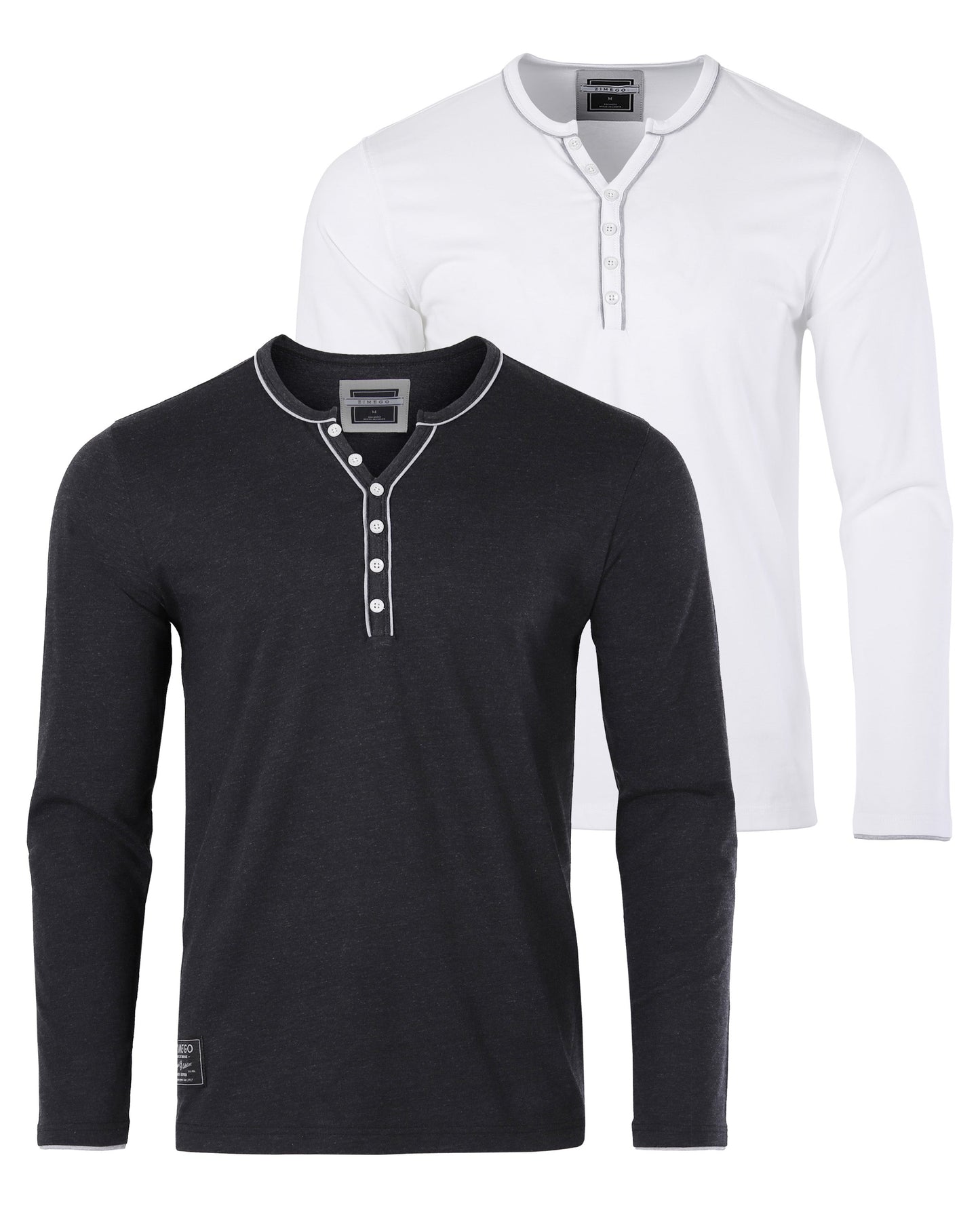 Stretch Long Sleeve Casual Button Henley Fashion Shirts-2