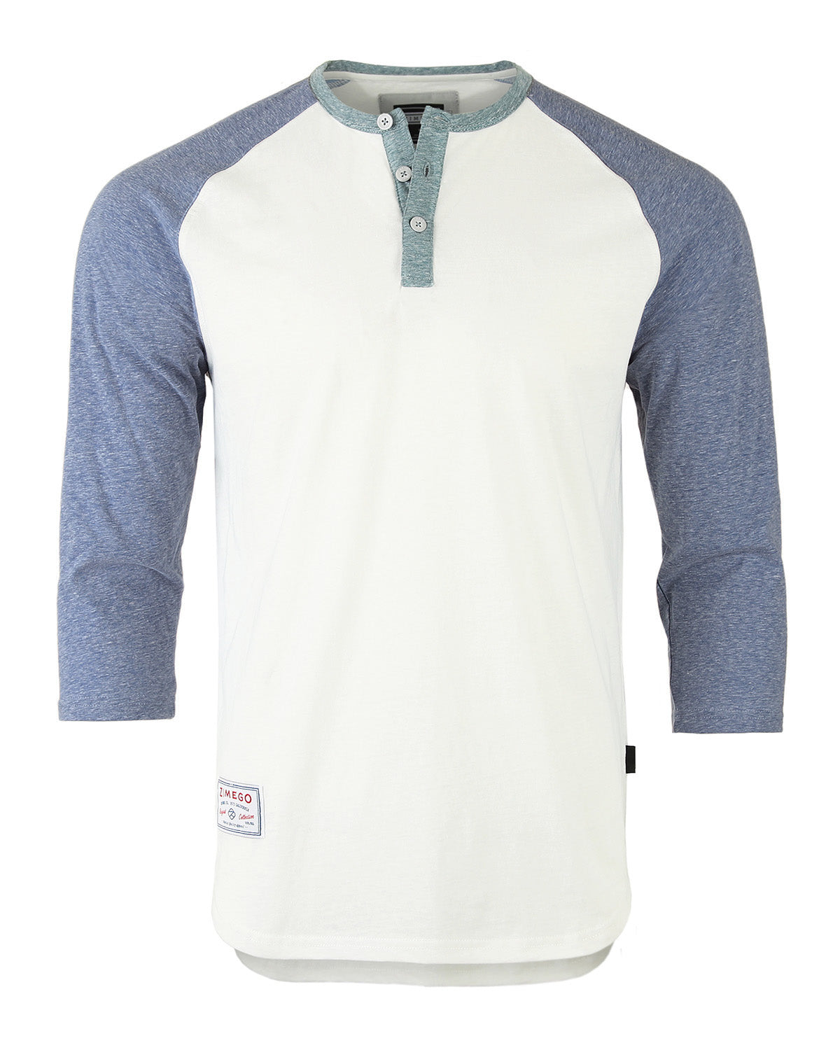 ZIMEGO Men's 3/4 Sleeve Baseball Retro Raglan Henley Shirts-6