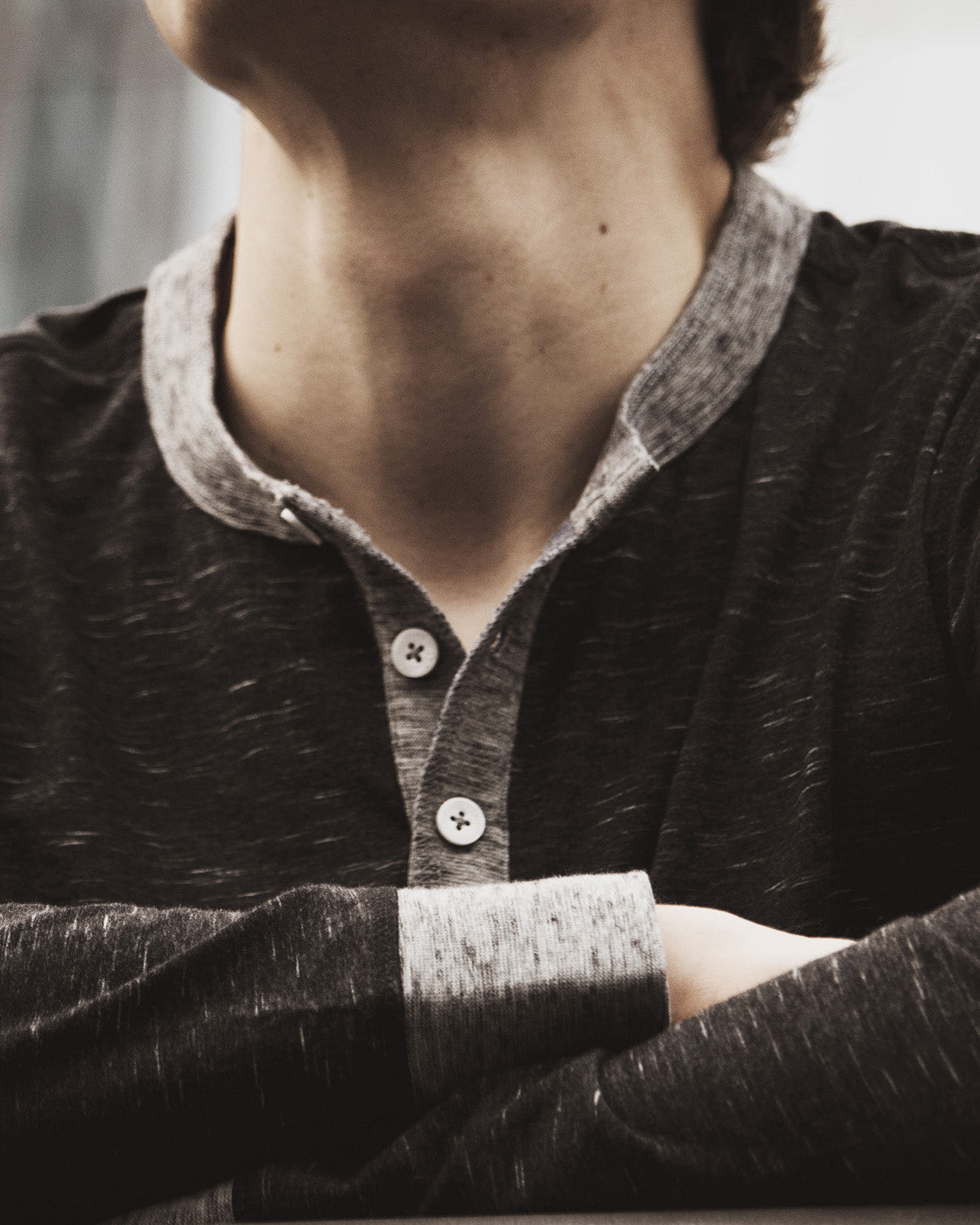 ZIMEGO Men's Long Sleeve Contrast Button Placket Neck Cuffs Casual Henley Shirts-1