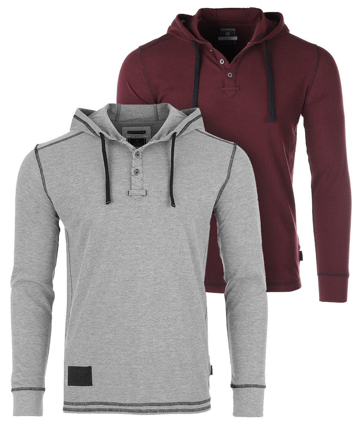 ZIMEGO Men's Thermal Long Sleeve Lightweight Fashion Hooded Henley-2