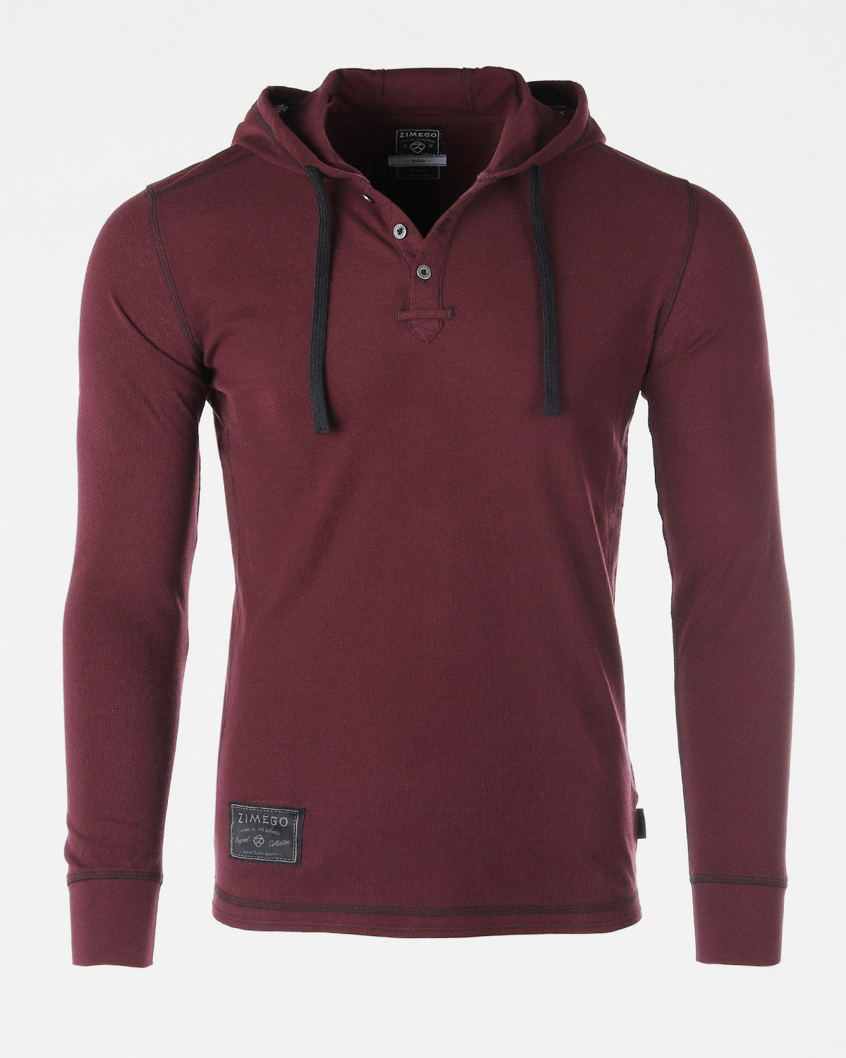 ZIMEGO Men's Thermal Long Sleeve Lightweight Fashion Hooded Henley-1