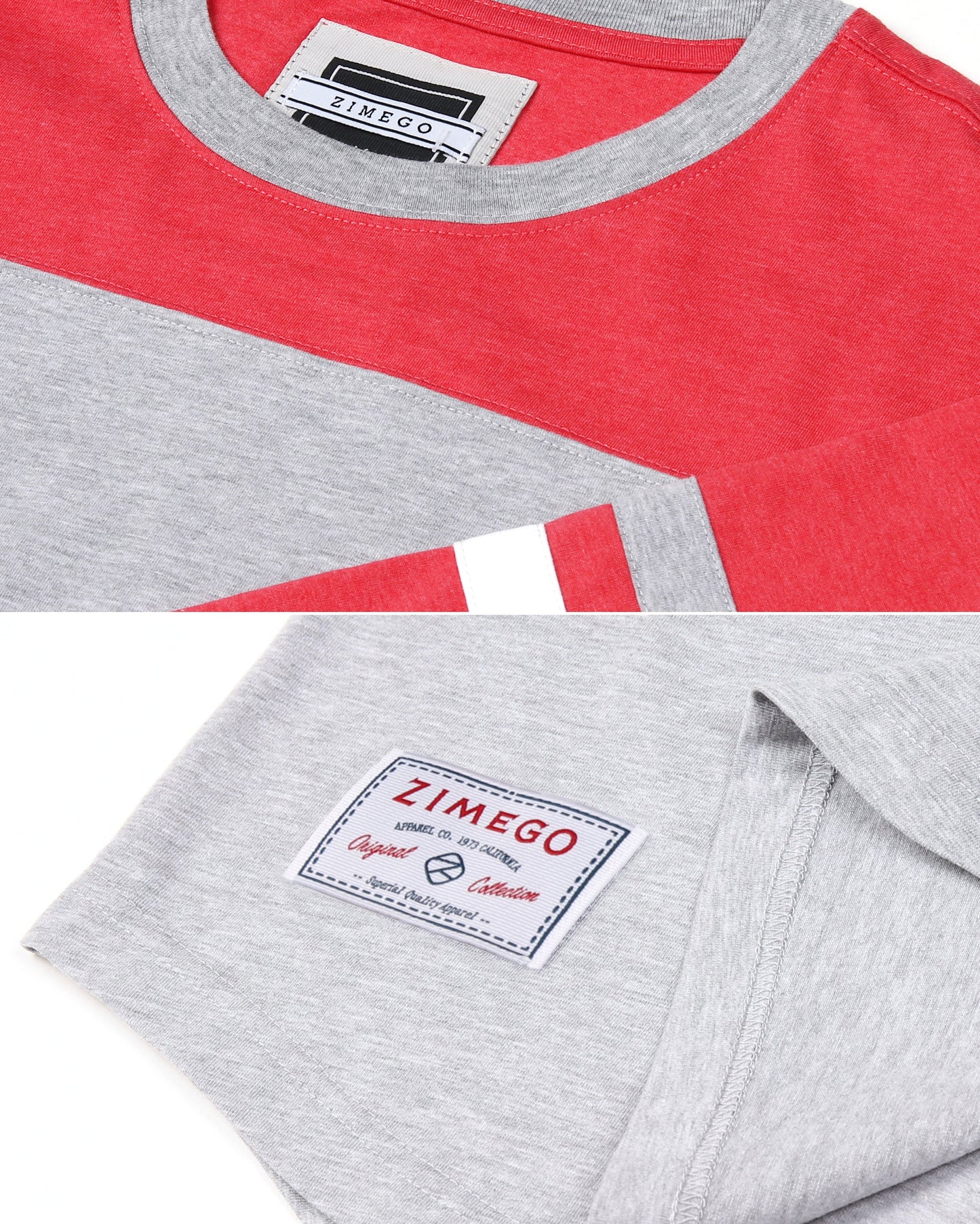 Contrast 3/4 Sleeve Stretch Casual Baseball Crew Neck T-Shirts-1