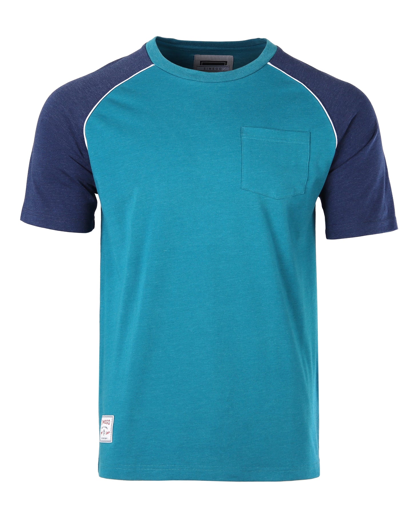 Mens Short Sleeve Raglan Tee - Color Block Retro Casual T-Shirt-2