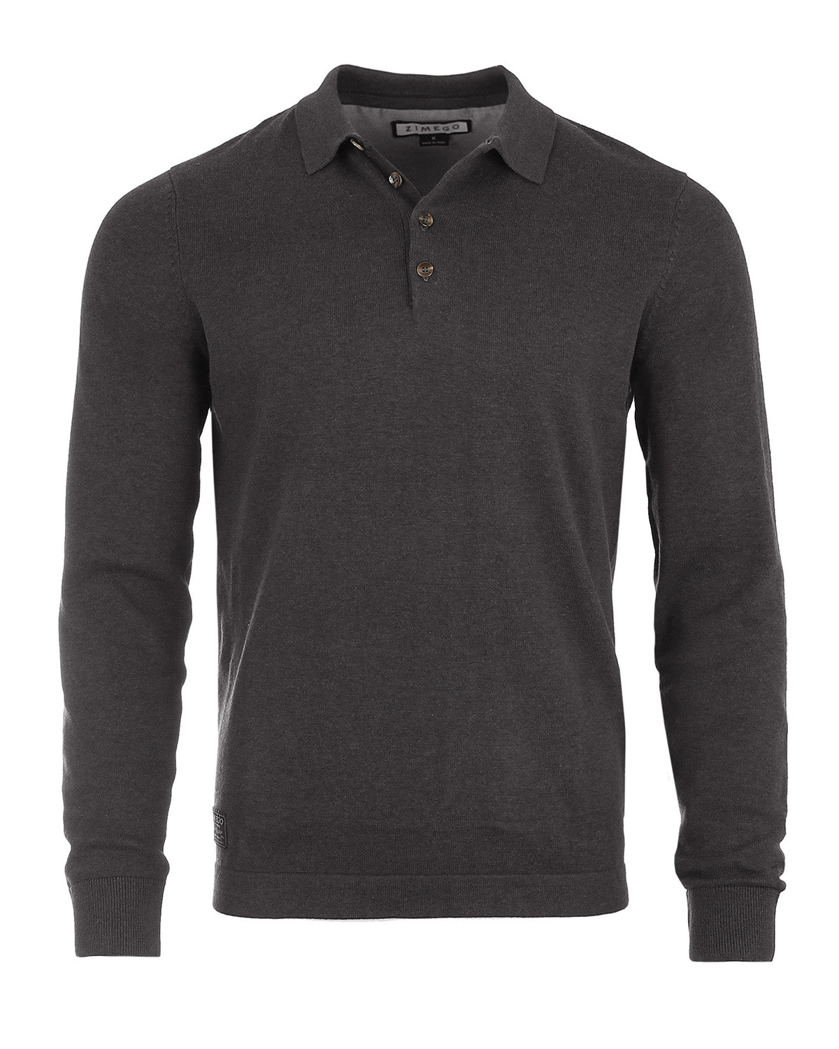 ZIMEGO Men's Casual Polo Sweater - Long Sleeve Pullover Button Knit Shirt-3