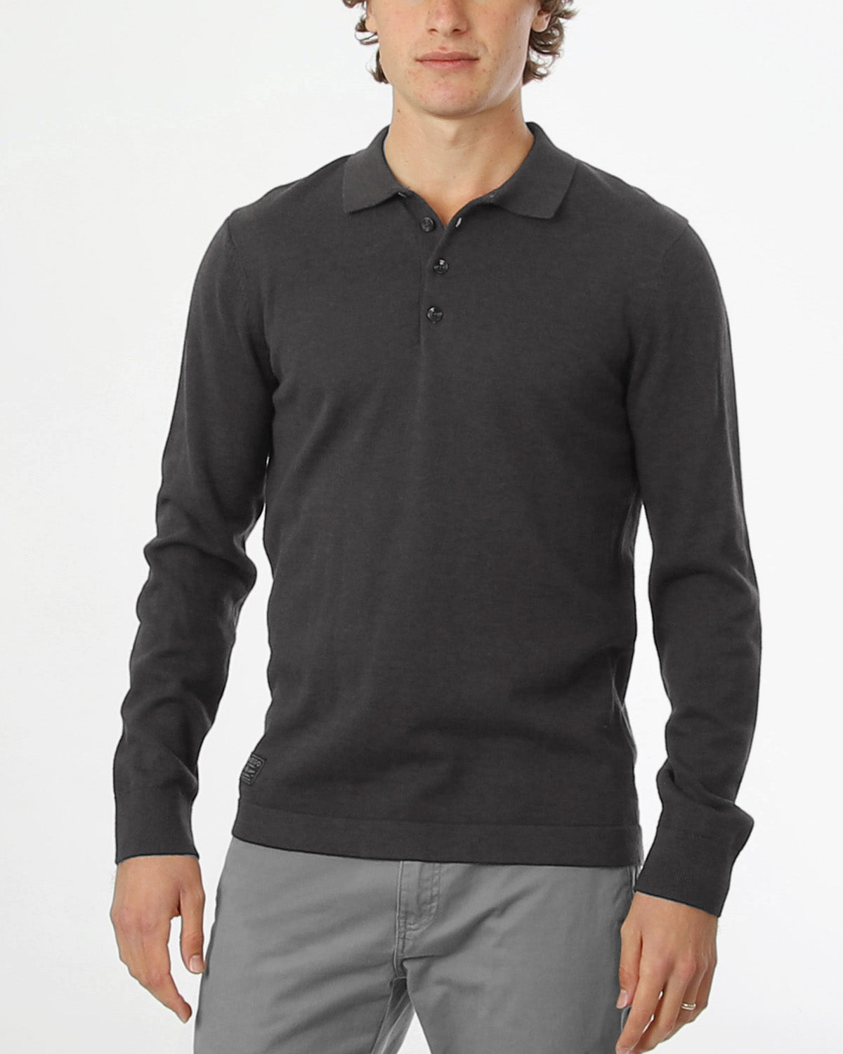 ZIMEGO Men's Casual Polo Sweater - Long Sleeve Pullover Button Knit Shirt-1