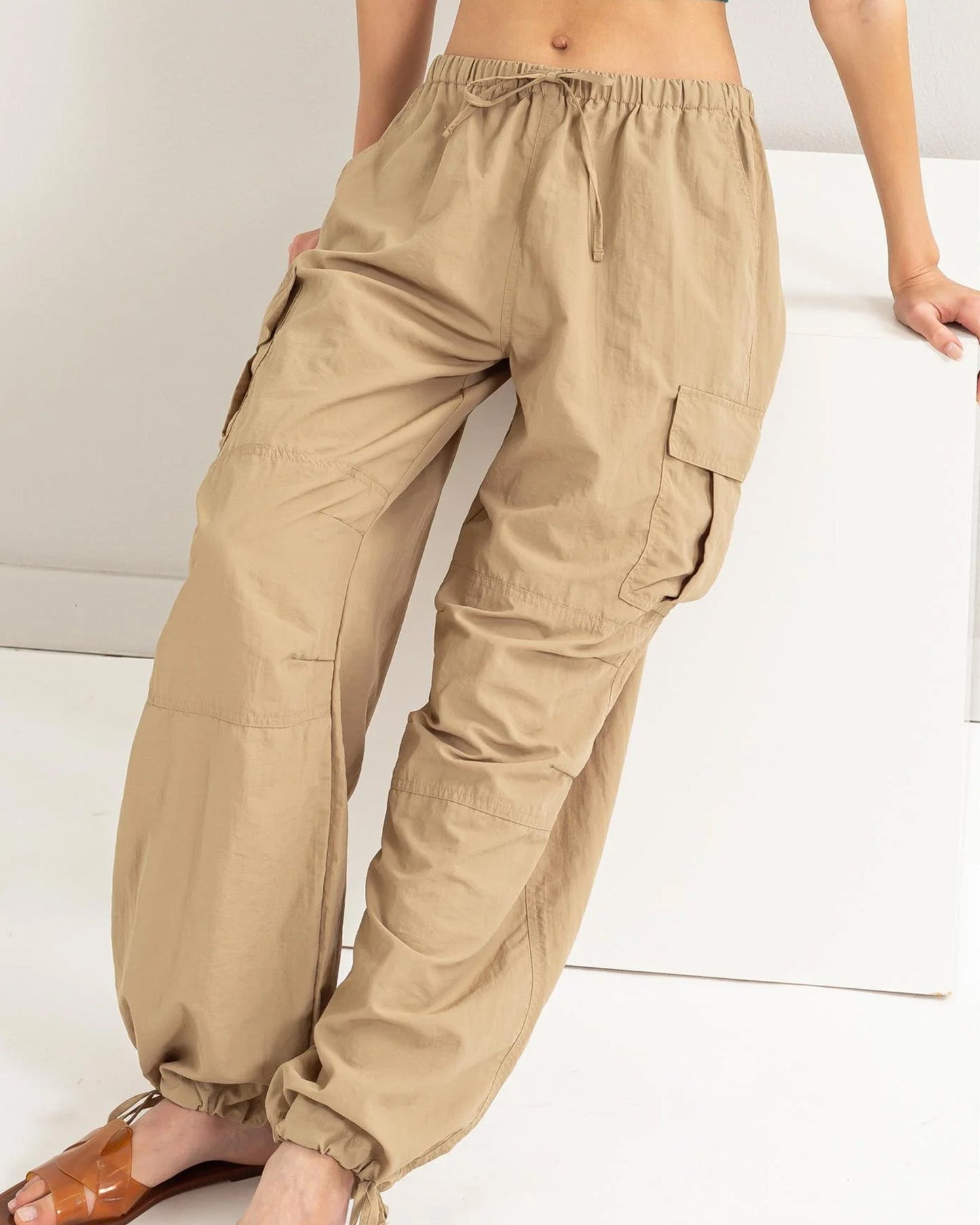 MID RISE PARACHUTE CARGO PANTS-2