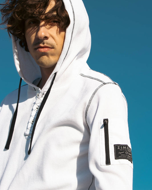 ZIMEGO Men's Thermal Long Sleeve Lightweight Pocket Sleeve Hoodie-0