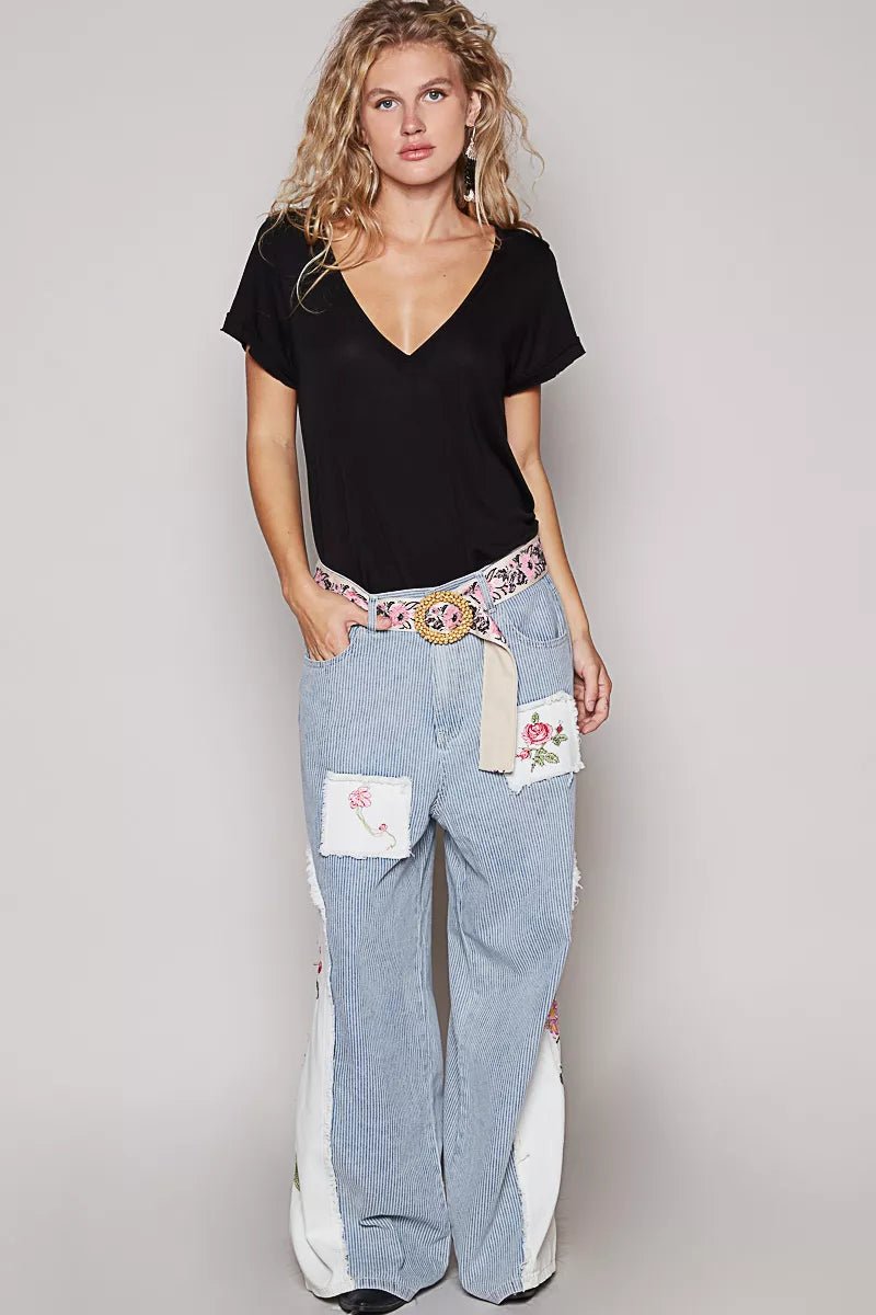 POL Basic V - Neck Short Sleeve T-Shirt - PBNJ FASHIONS