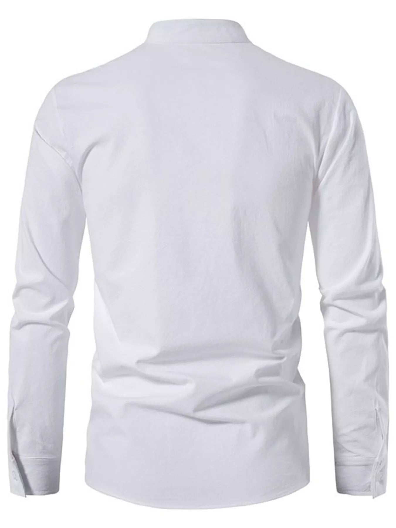 Men's Full Size Casual Lace - Up Long Sleeve Shirt Plus Size - PBNJ FASHIONS