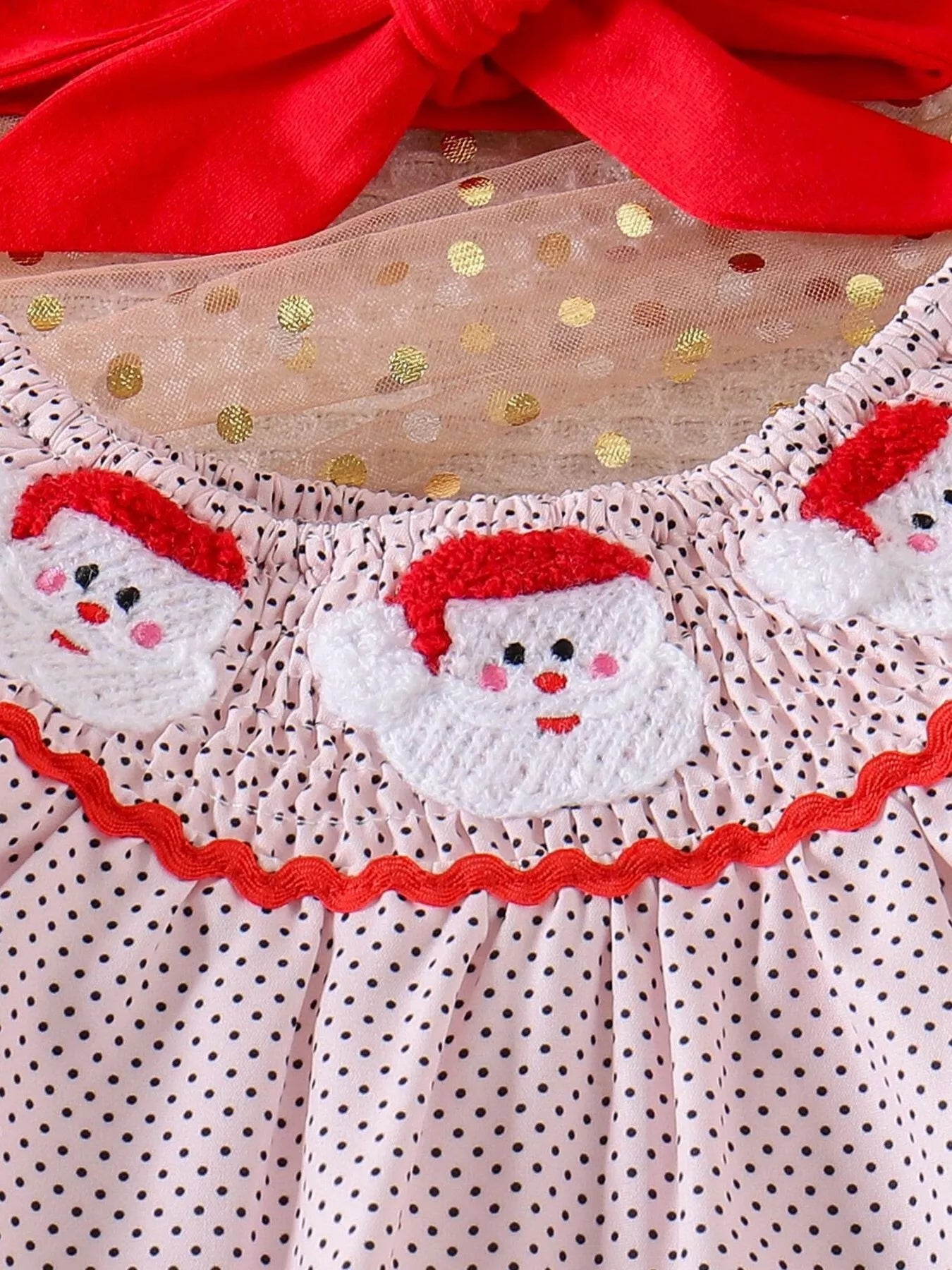 Children's Christmas Santa Embroidered Dress - PBNJ FASHIONS