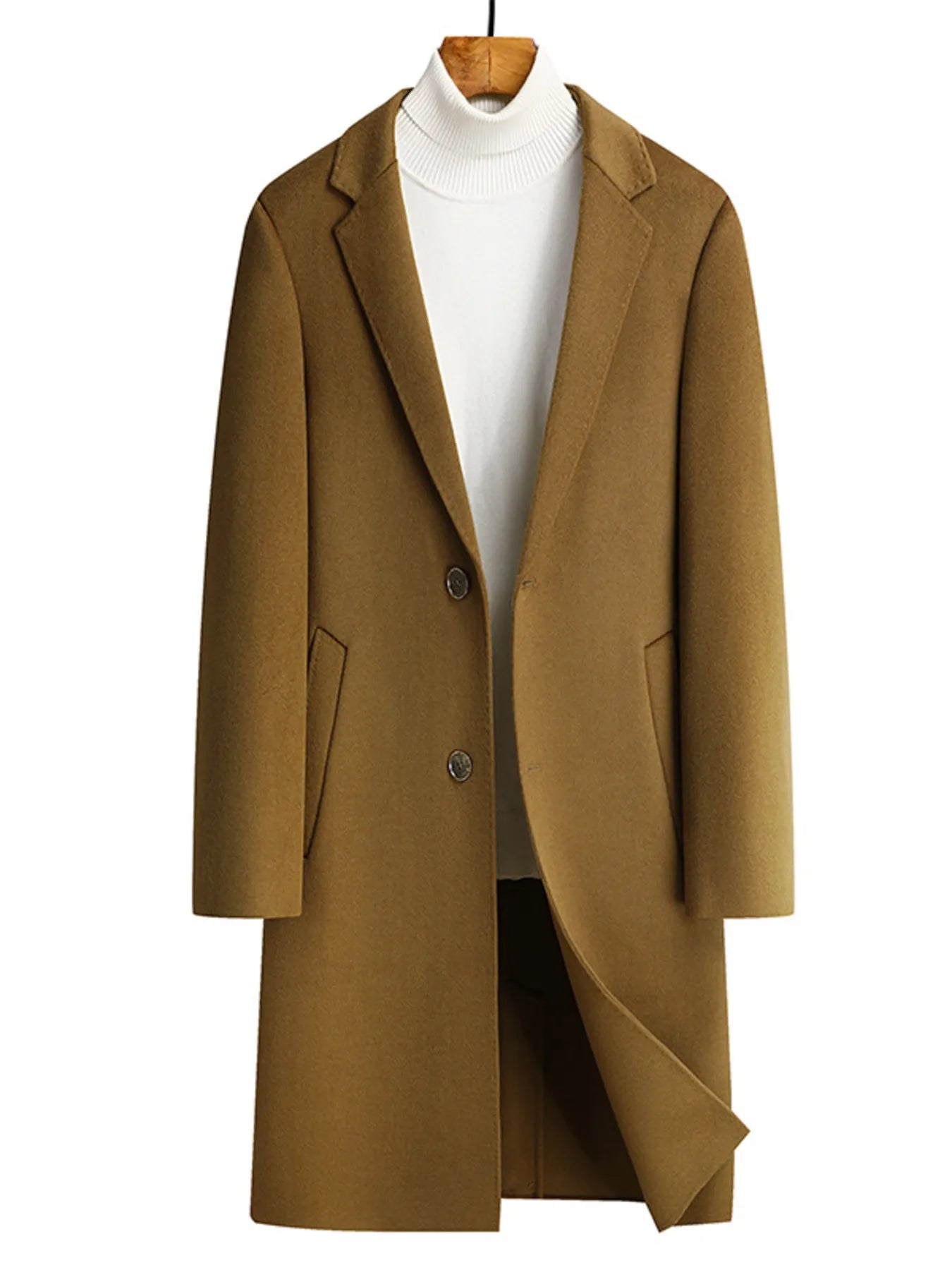 Men's Plus Size Lapel Collar Long Coat - PBNJ FASHIONS