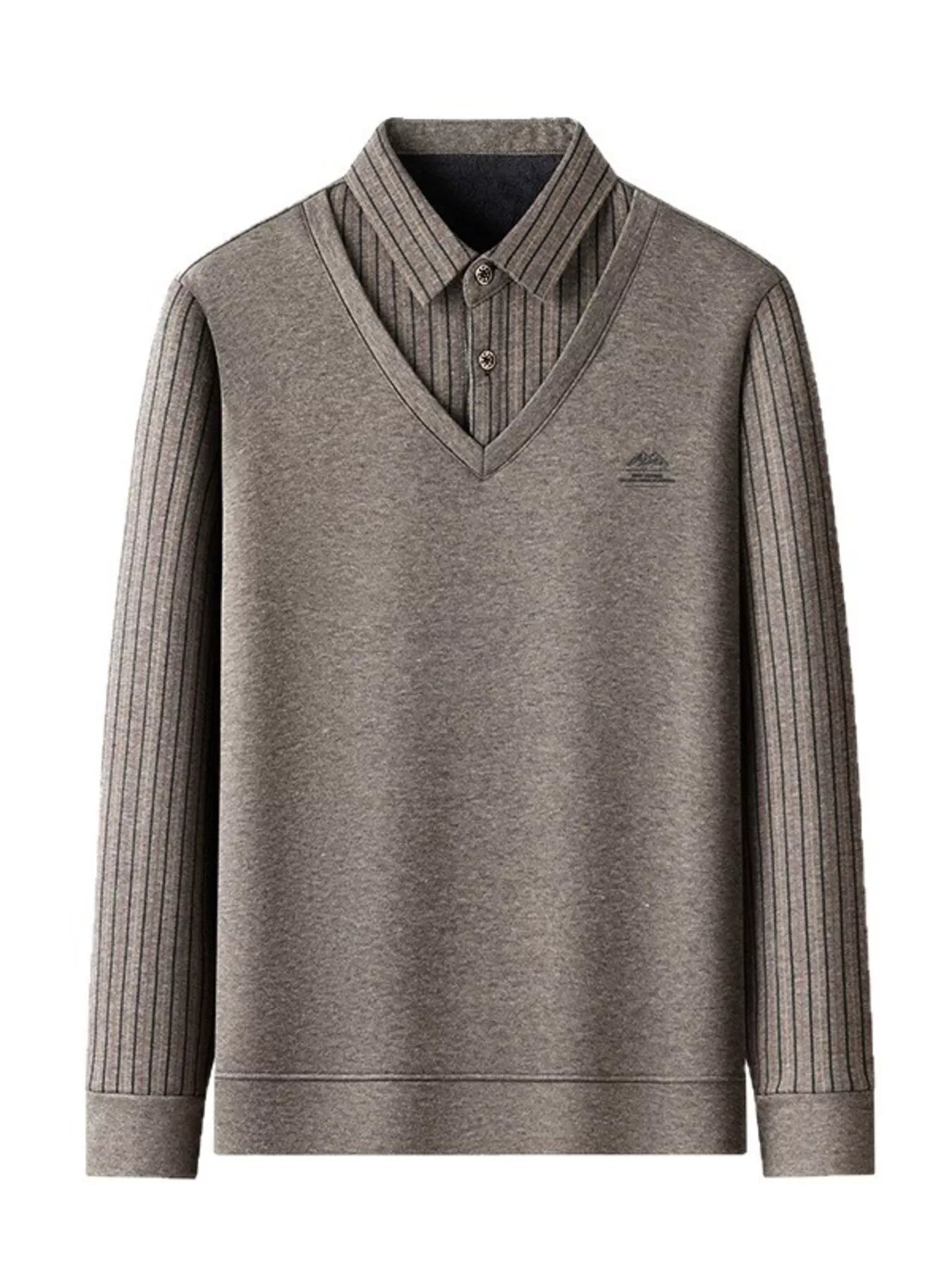 Men's Plus Size Striped Long Sleeve Polo - PBNJ FASHIONS
